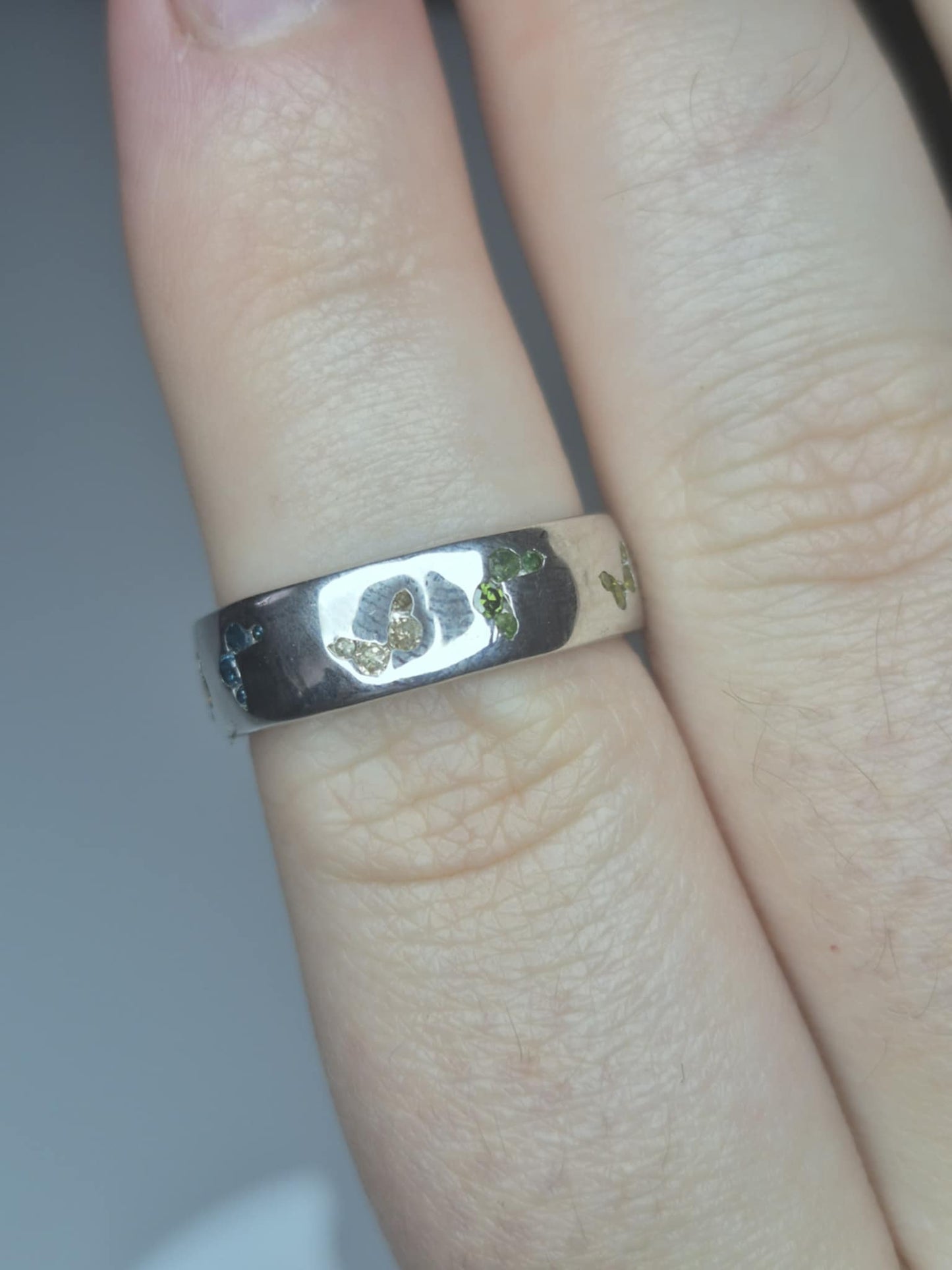 0.50ct Multi Diamond Band Butterfly Ring in Platinum Overlay 925 Sterling Silver SIZE O