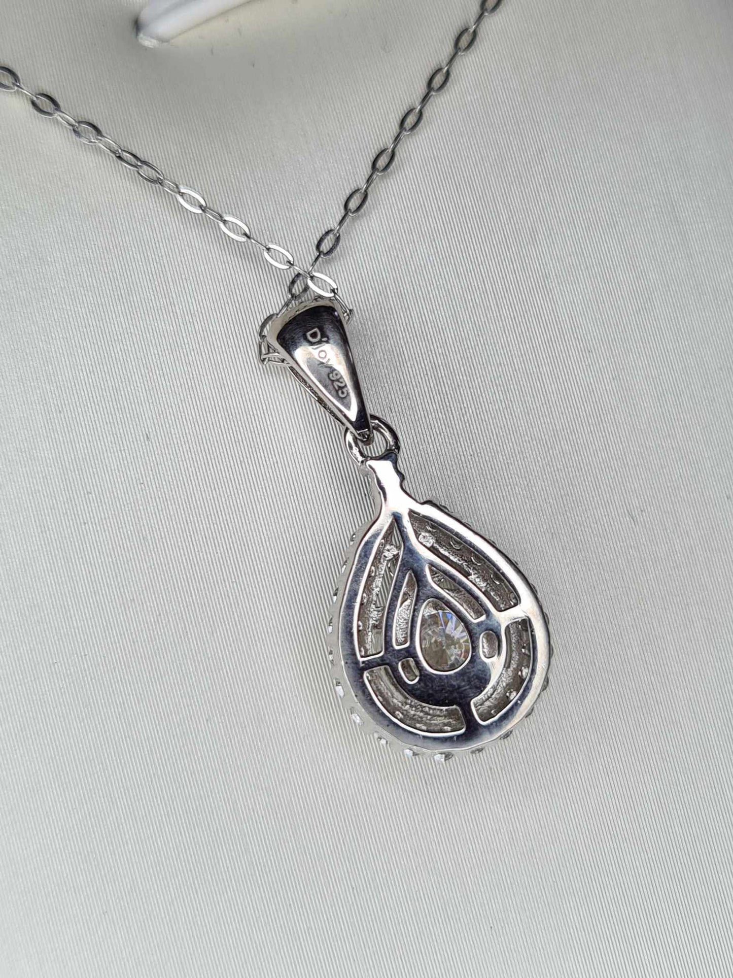 1.08ct Moissanite Necklace in Rhodium Overlay 925 Sterling Silver