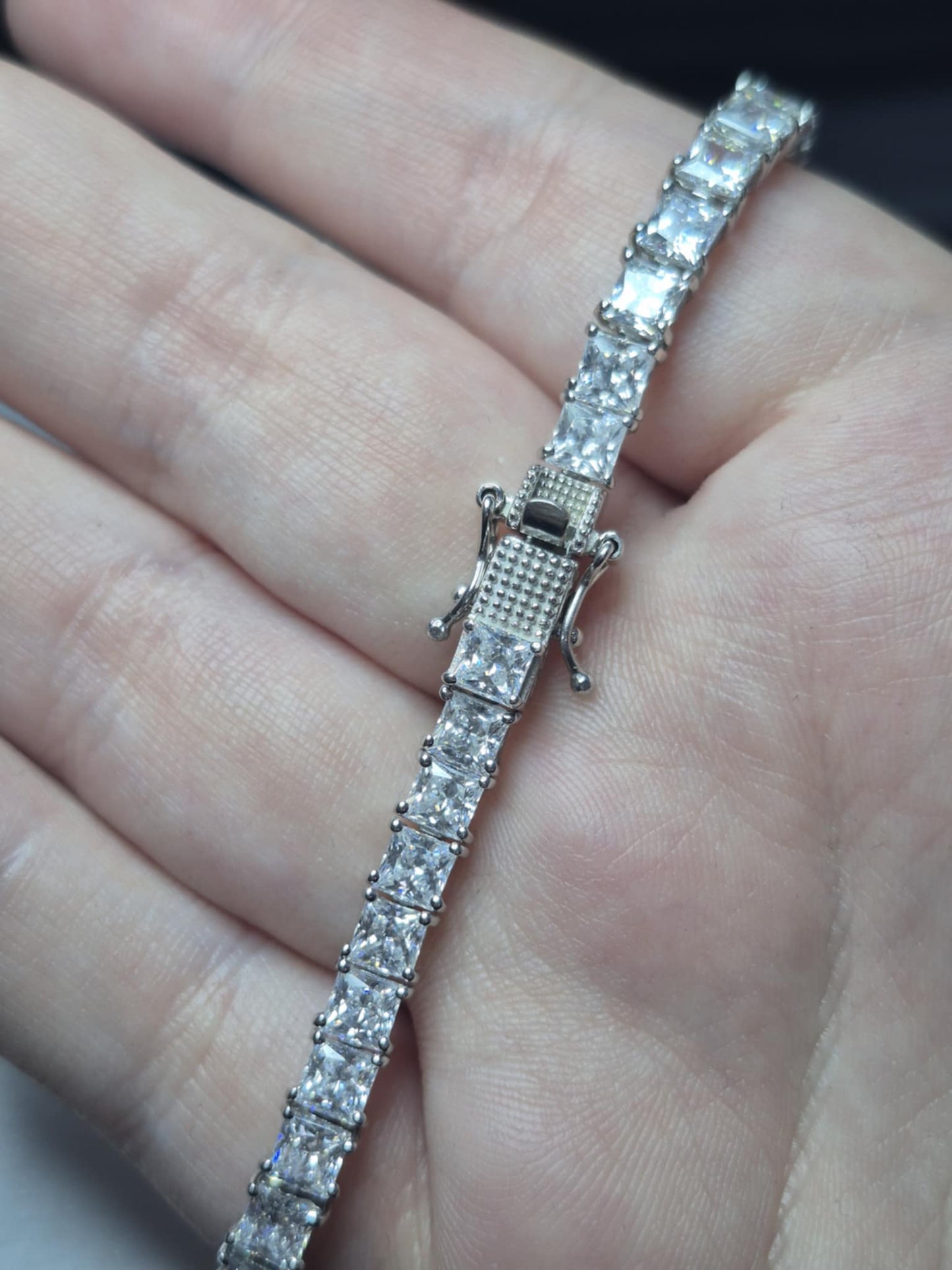 30CT Swarovski Zirconia Tennis Bracelet 925 Sterling Silver