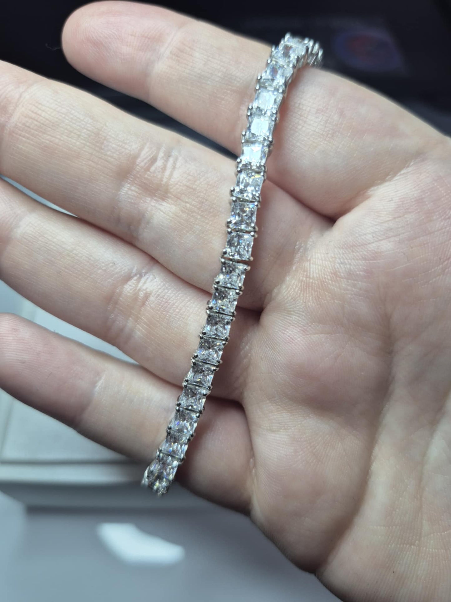 30CT Swarovski Zirconia Tennis Bracelet 925 Sterling Silver