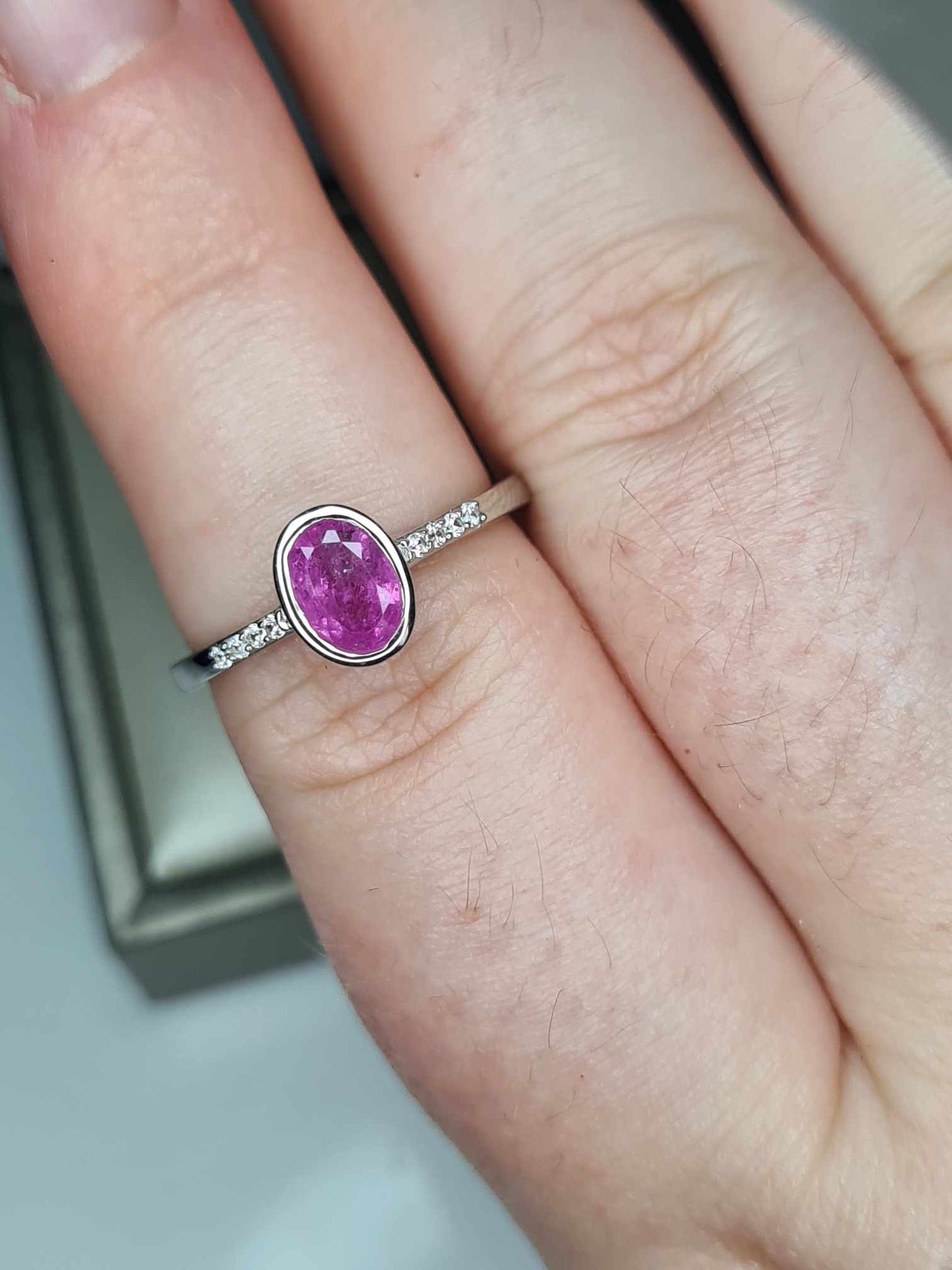 1.22ct Sapphire Natural Zircon Ring in Platinum Overlay 925 Sterling Silver SIZES L,O