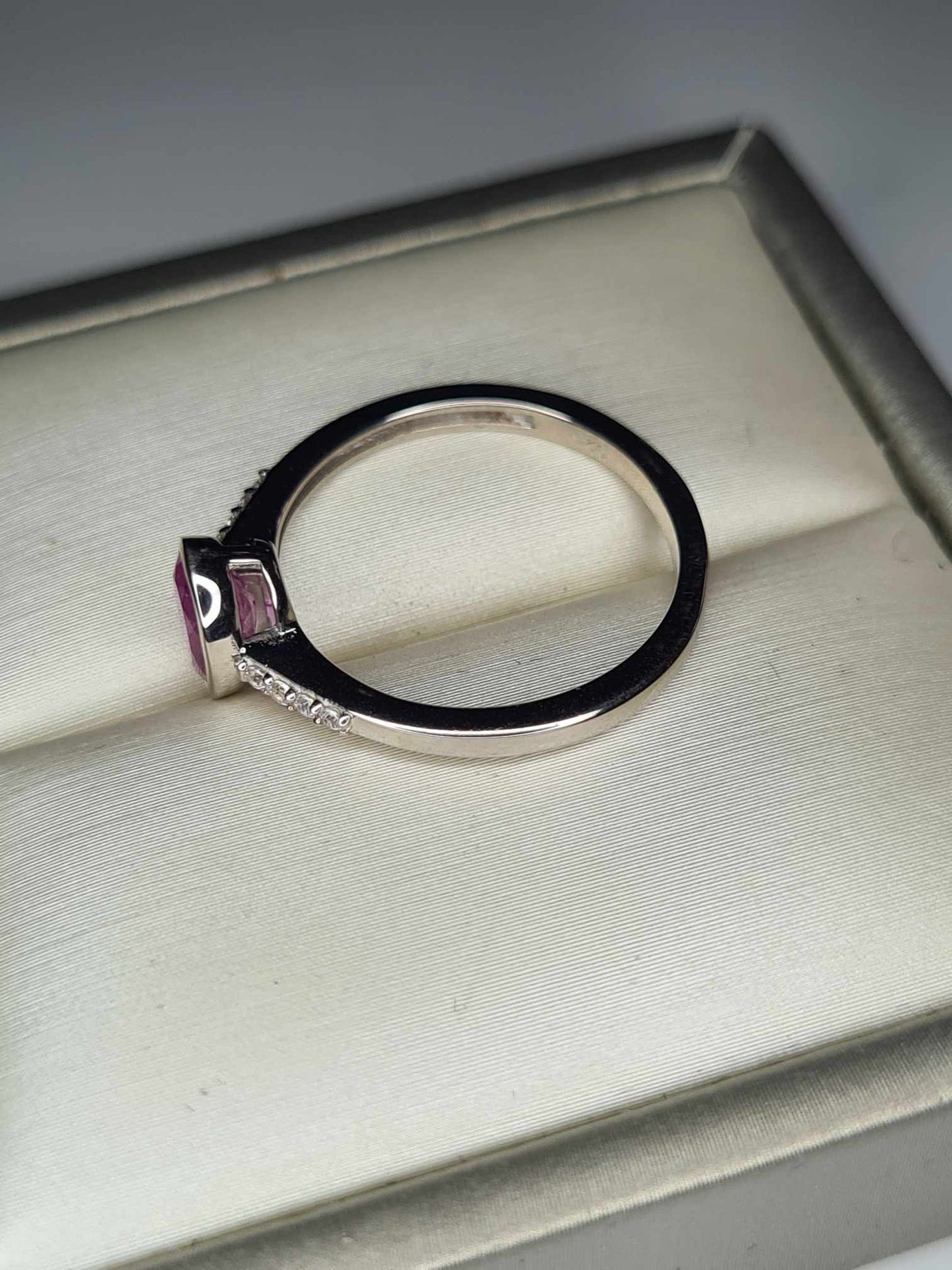 1.22ct Sapphire Natural Zircon Ring in Platinum Overlay 925 Sterling Silver SIZES L,O