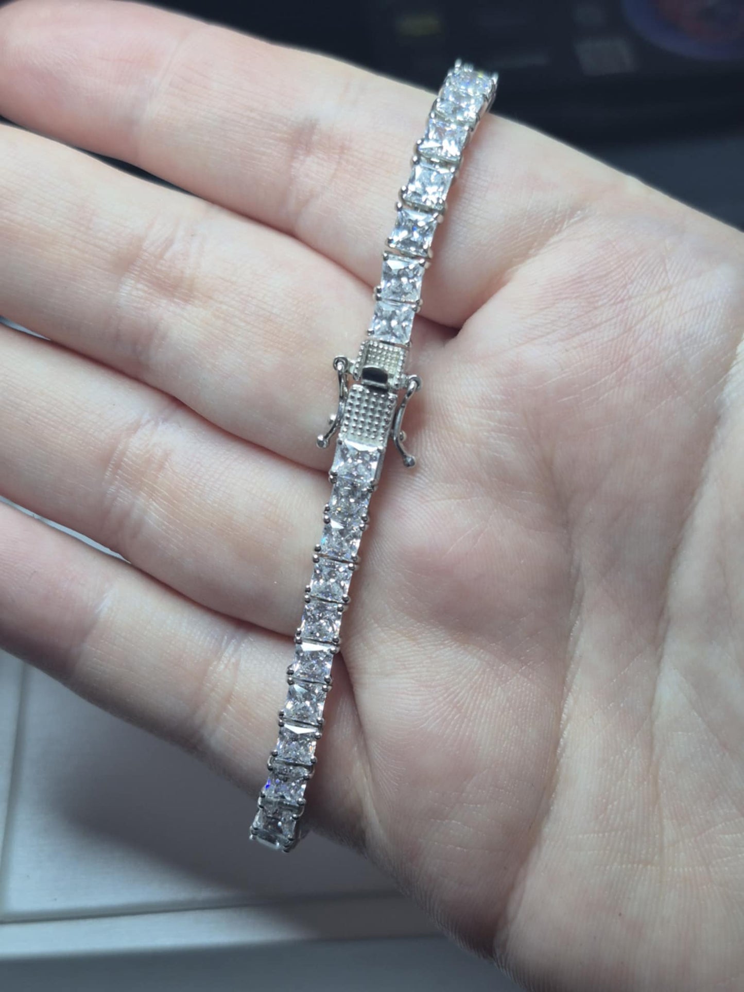 30CT Swarovski Zirconia Tennis Bracelet 925 Sterling Silver