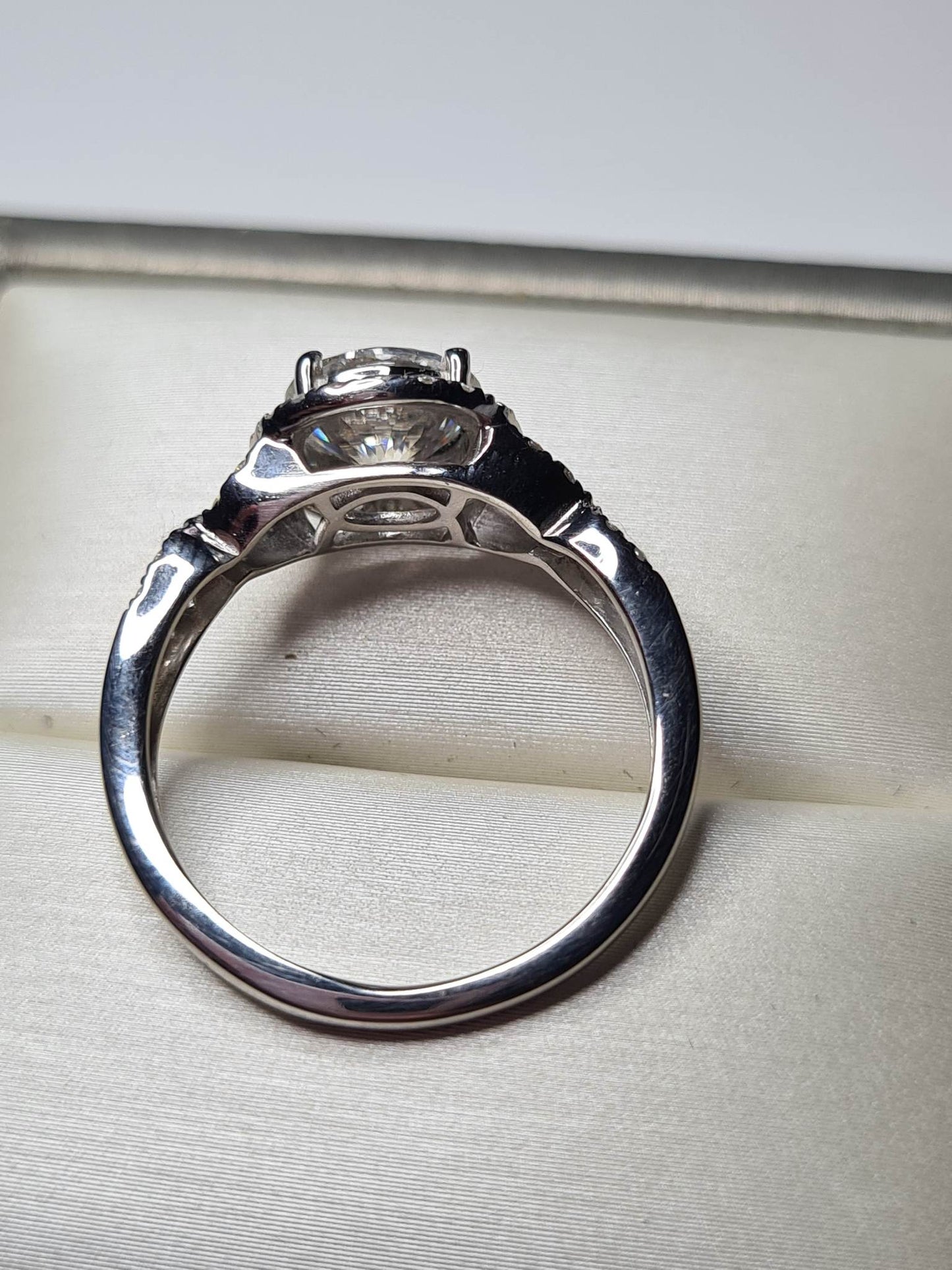 2 Piece Moissanite Stacker ring 925 sterling silver SIZE R