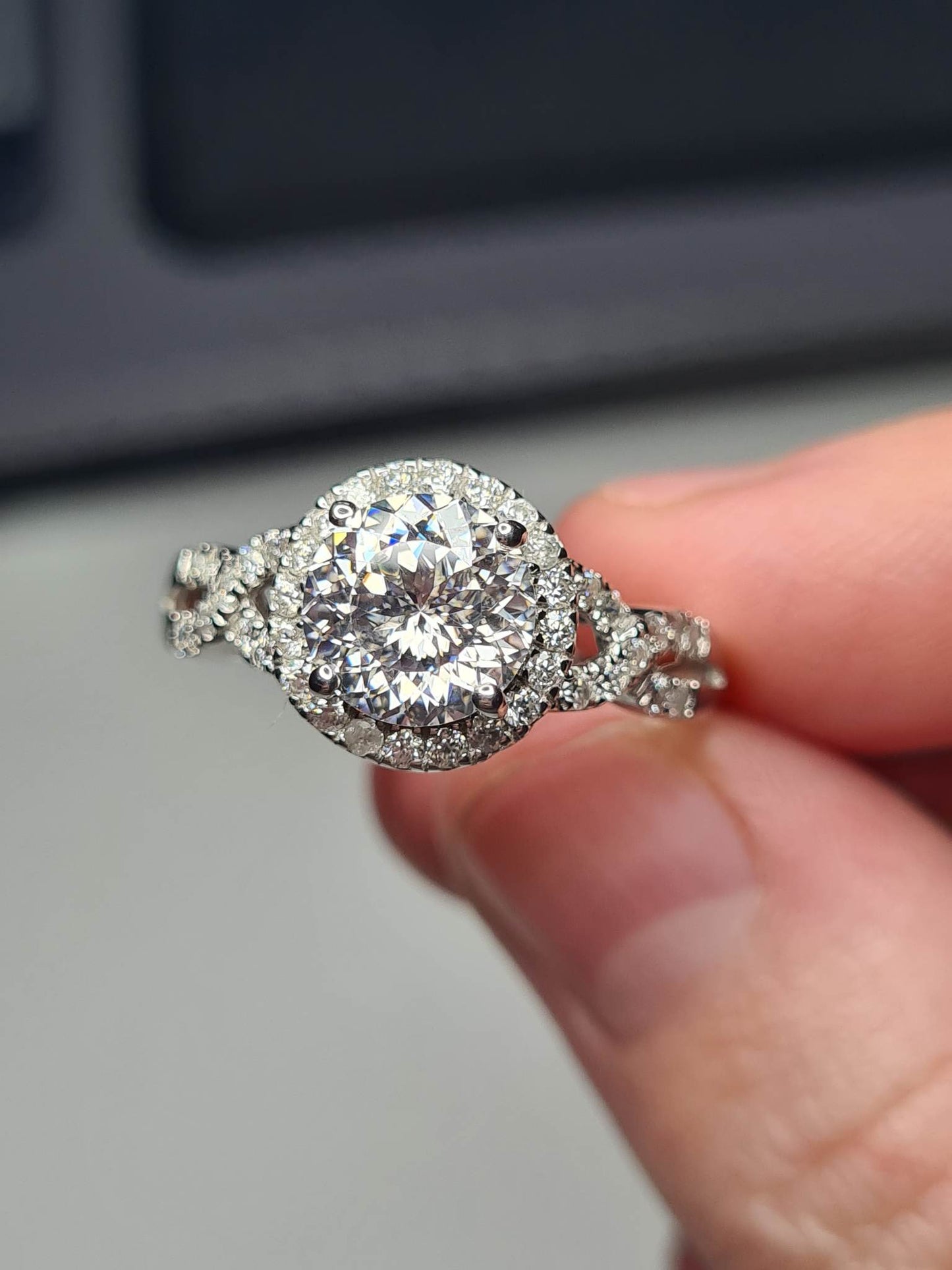 2 Piece Moissanite Stacker ring 925 sterling silver SIZE R