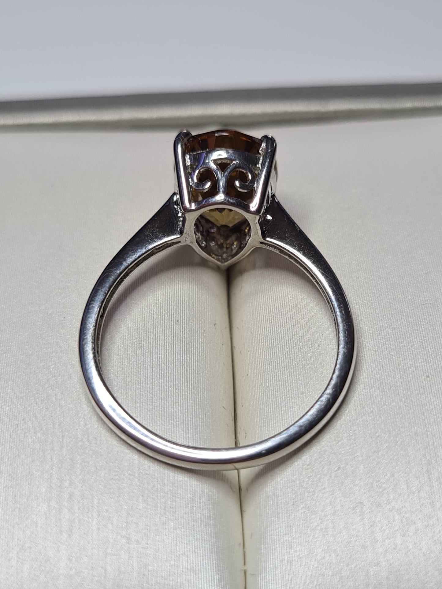 Autumn Alexite Pear Cut Solitaire Ring 925 Sterling Silver SIZES L,Q