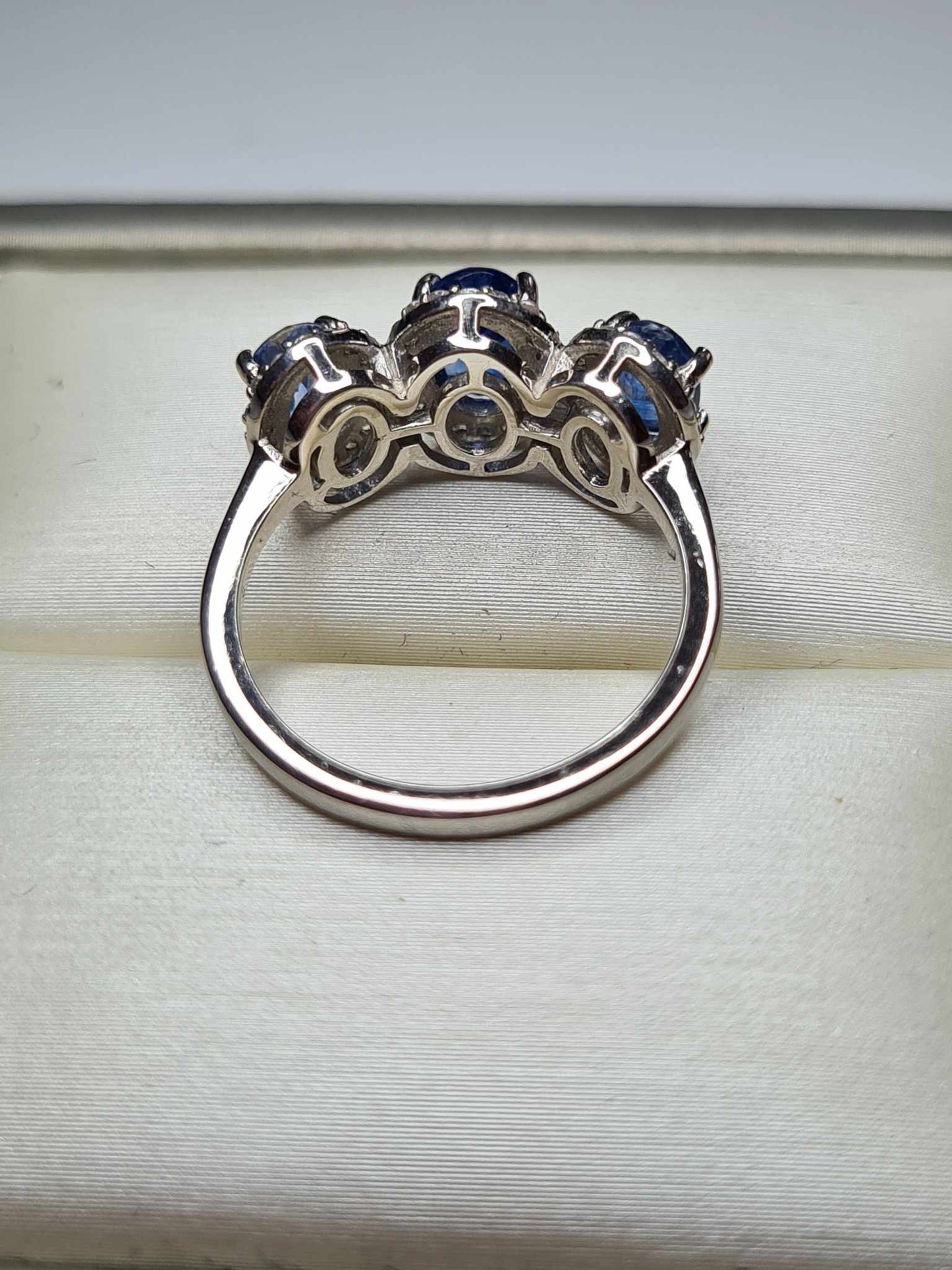 2.30ct Natural Kashmir Blue Kyanite and Natural Zircon Ring 925 Sterling Silver SIZES K, L