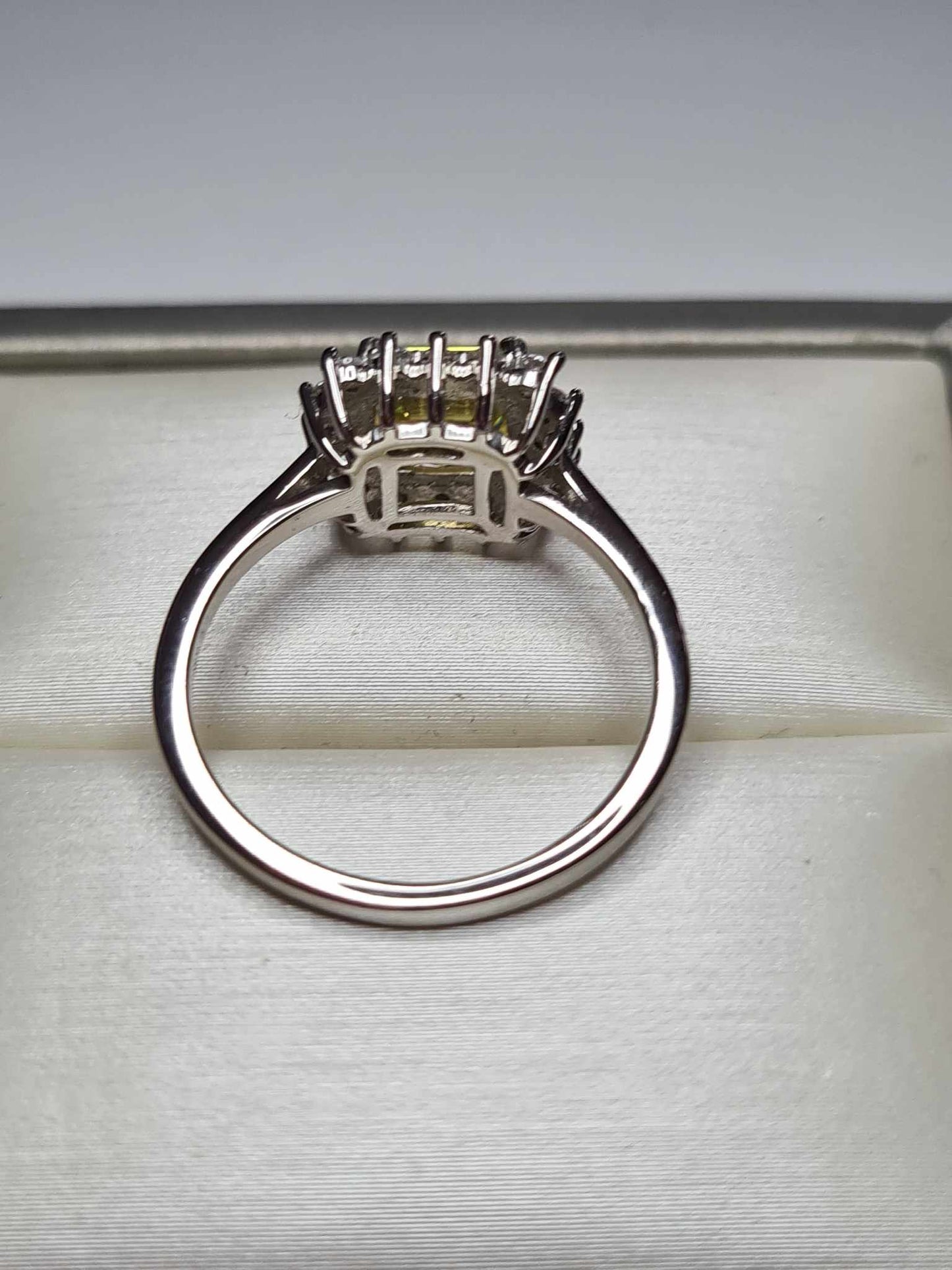 2.07ct Canary Moissanite Ring in 925 Sterling Silver SIZE P