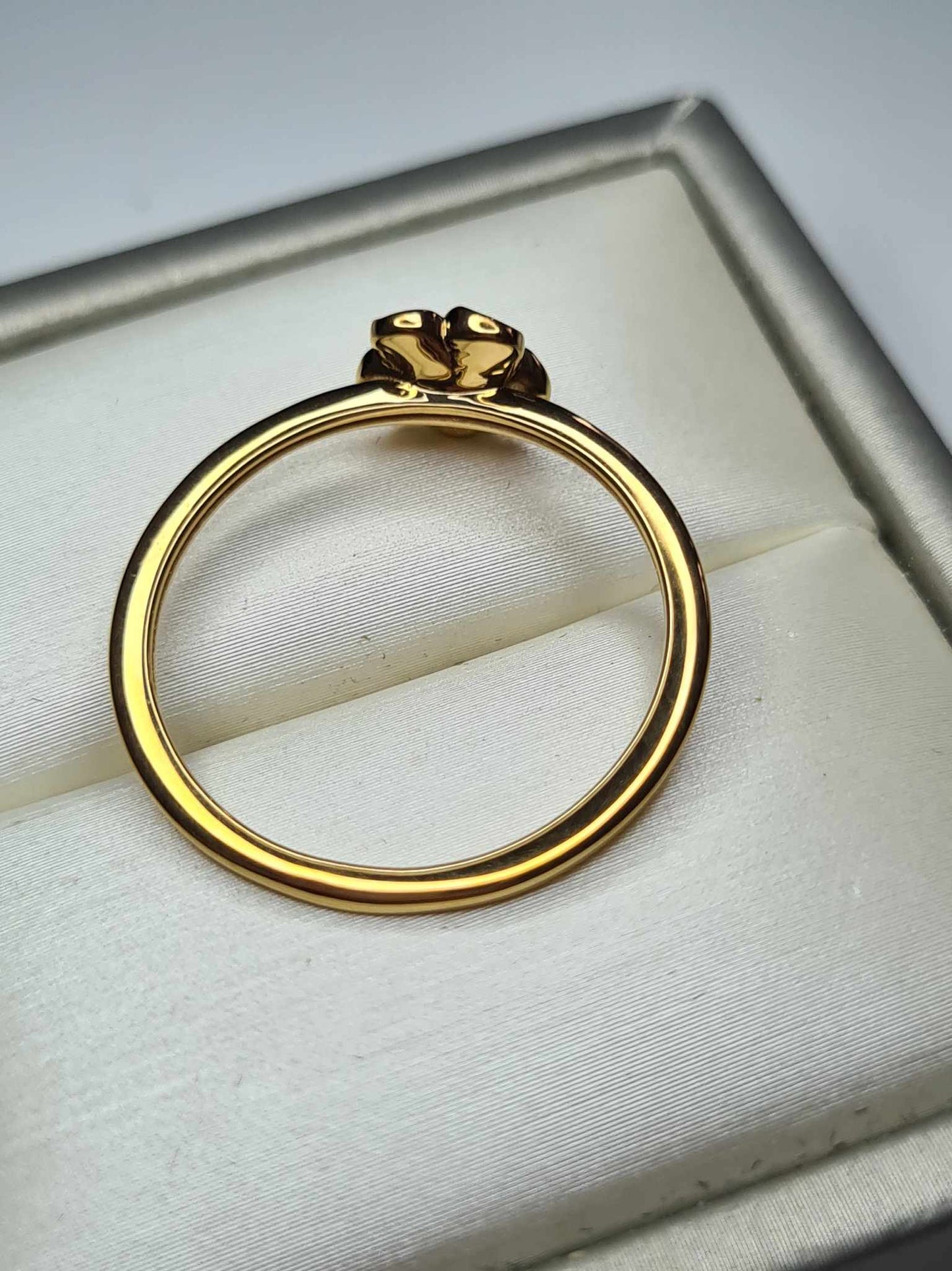 Natural Diamond Floral Ring 925 Sterling Silver Gold Overlay SIZES O,P,Q,S,V