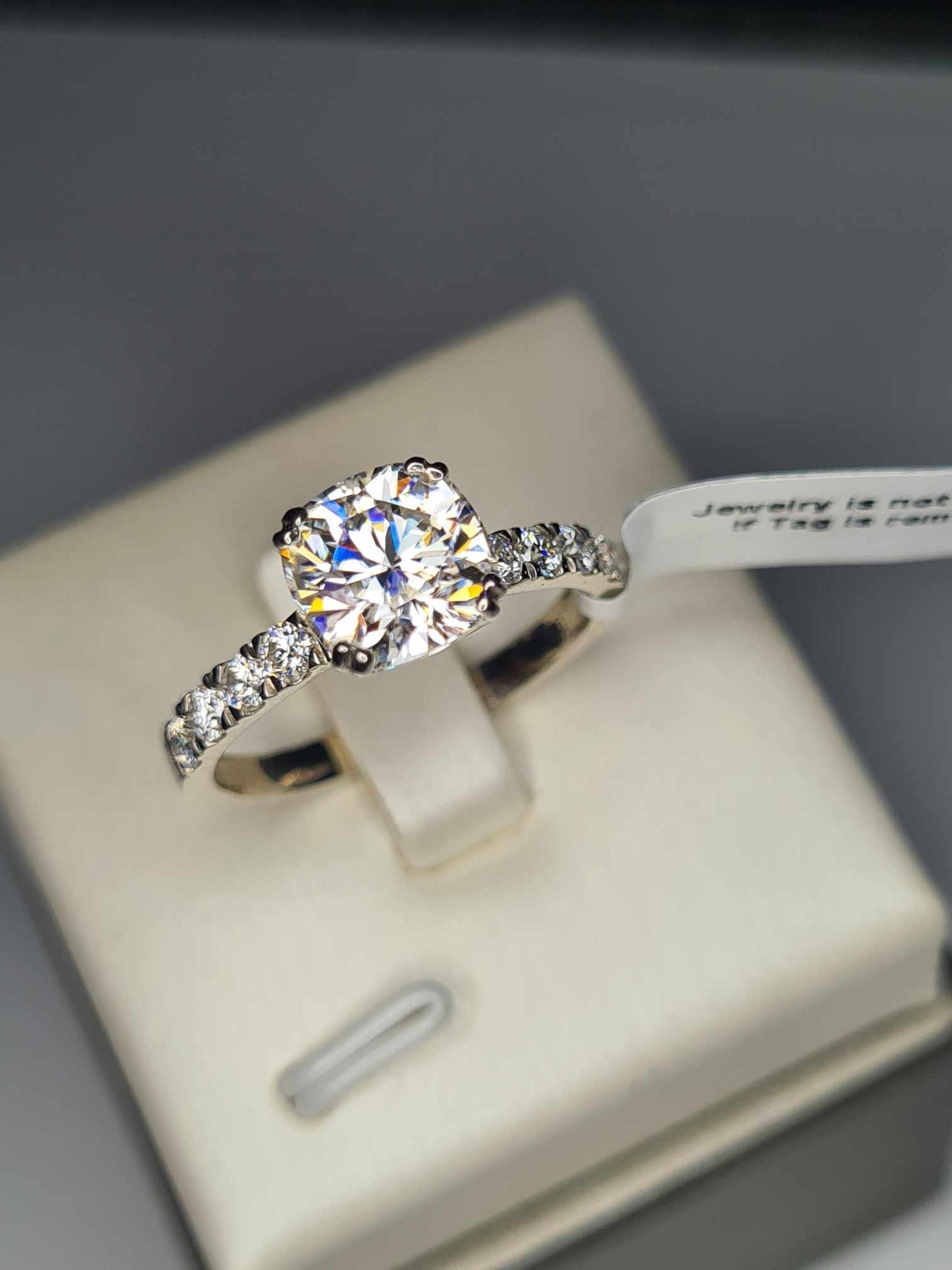 2.790ct Moissanite Ring in Rhodium Overlay Sterling Silver SIZE S