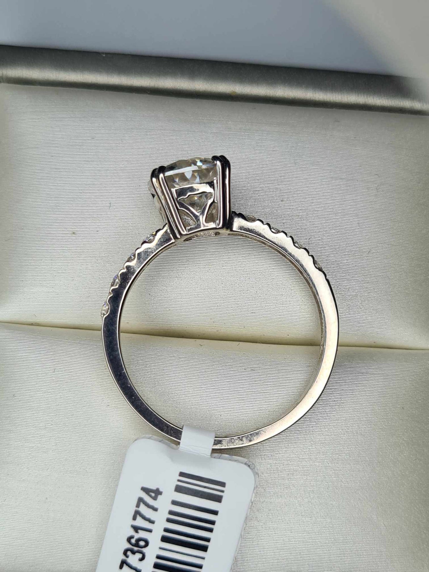 2.790ct Moissanite Ring in Rhodium Overlay Sterling Silver SIZE S