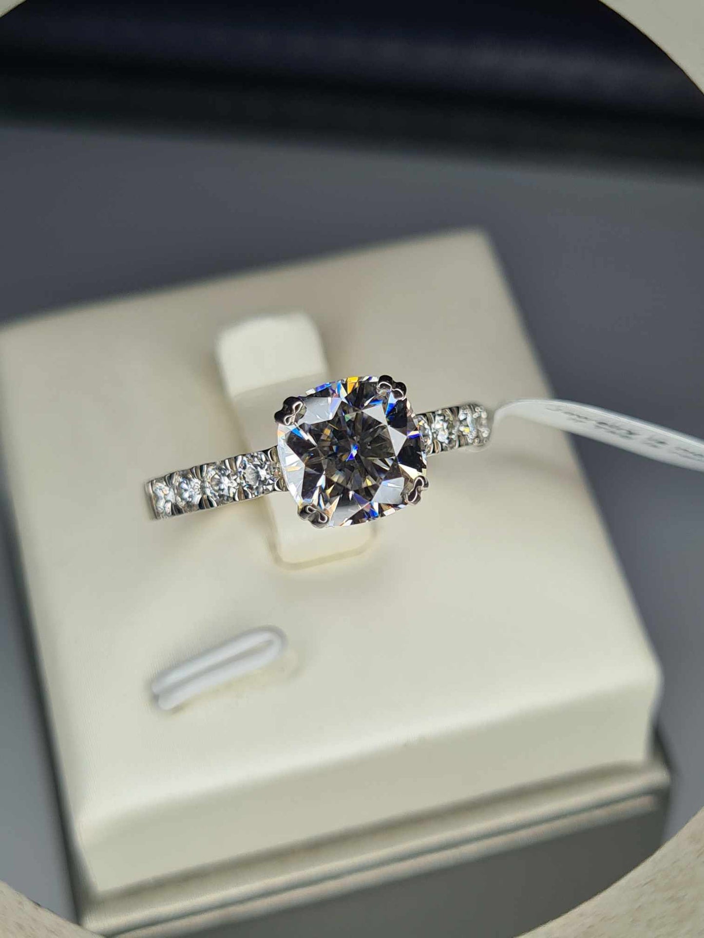 2.790ct Moissanite Ring in Rhodium Overlay Sterling Silver SIZE S