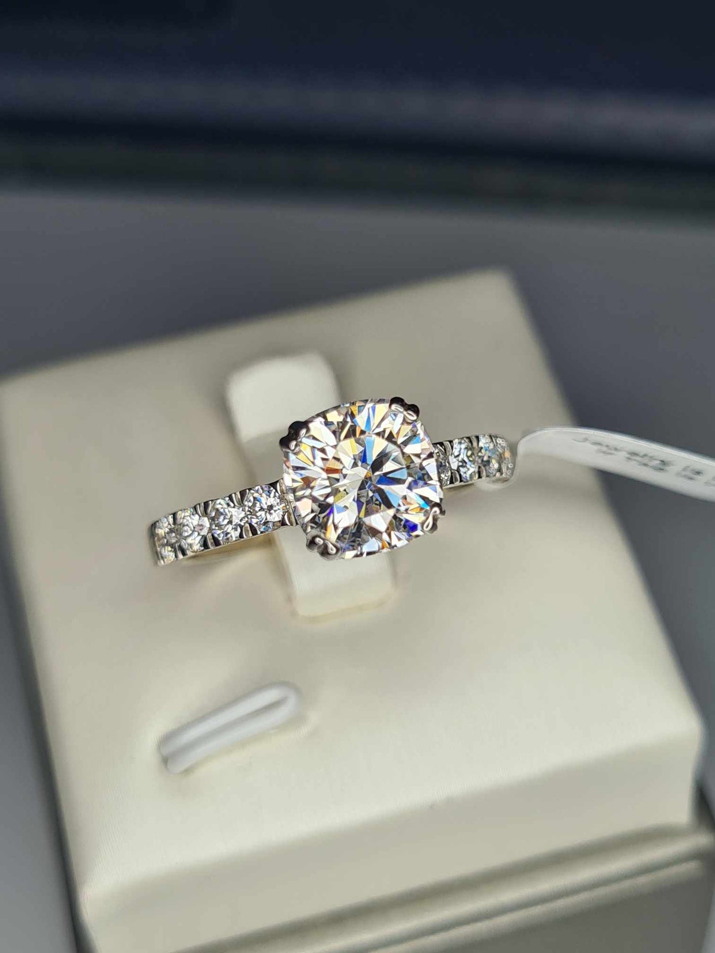 2.790ct Moissanite Ring in Rhodium Overlay Sterling Silver SIZE S