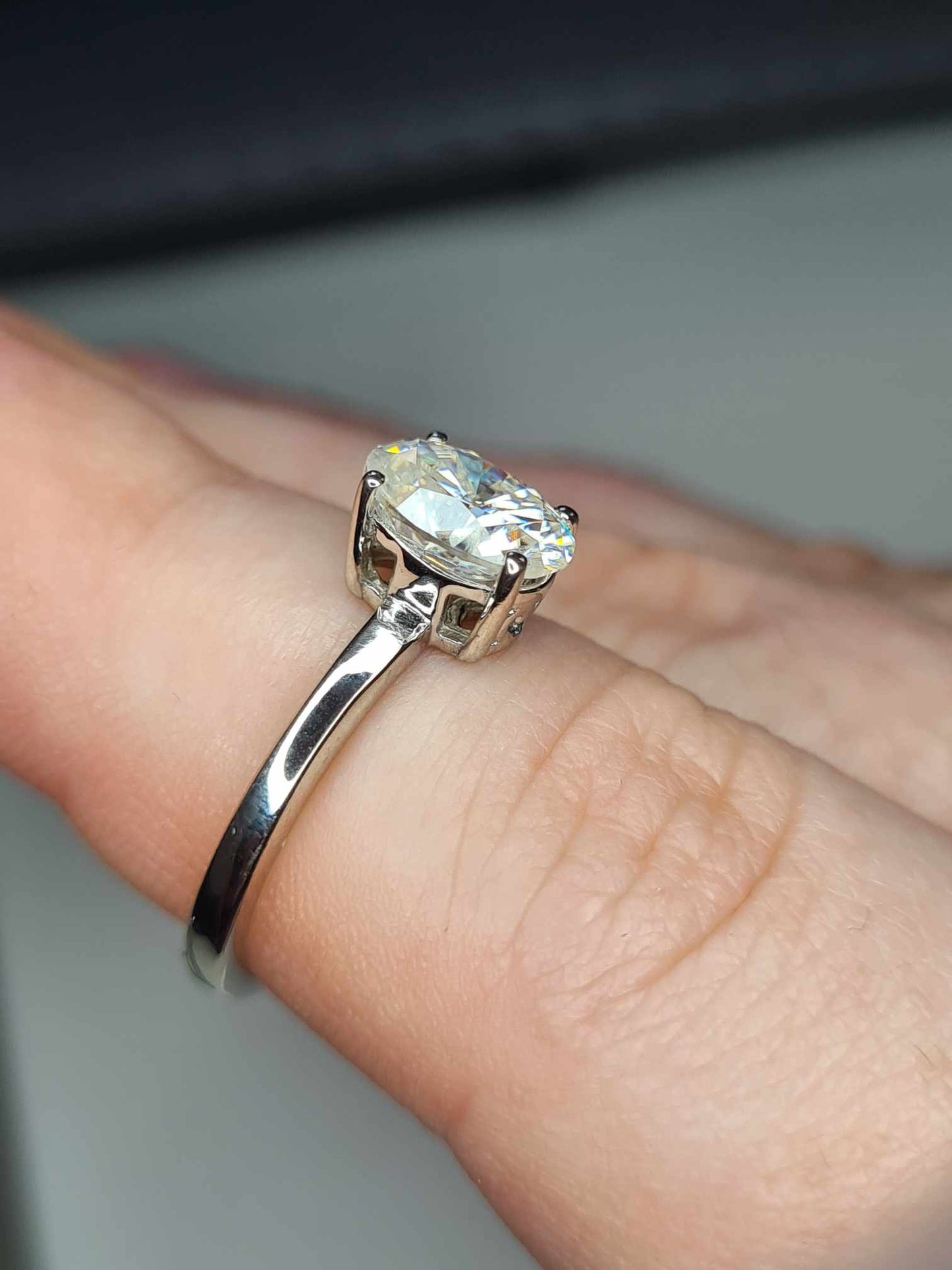 Set Of 2 Moissanite Engagement Rings 1.390ct 925 sterling silver SIZE K