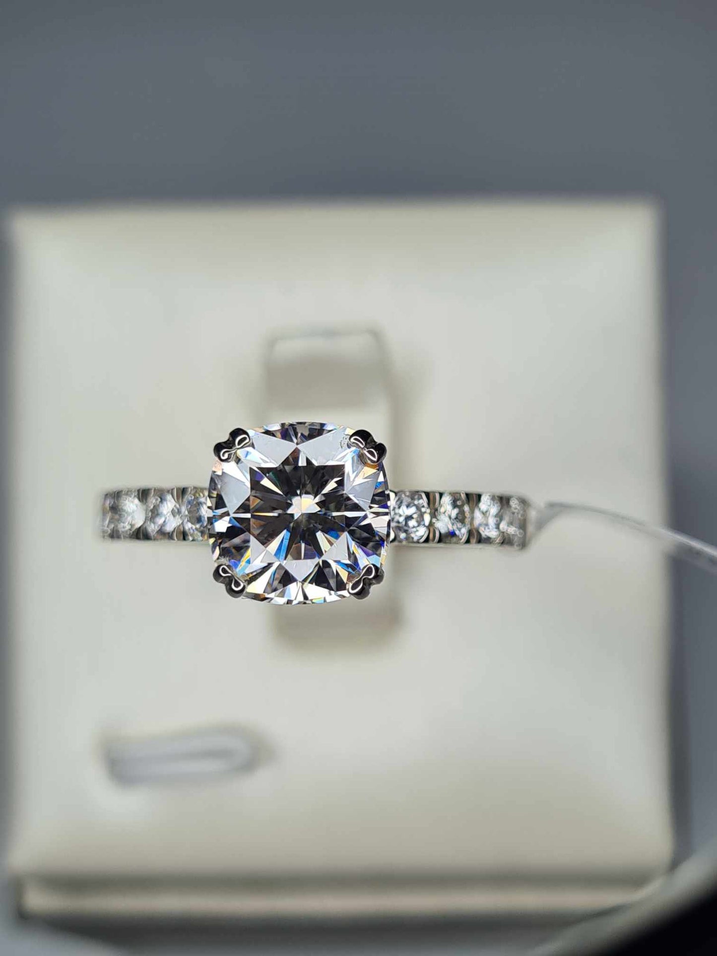 2.790ct Moissanite Ring in Rhodium Overlay Sterling Silver SIZE S