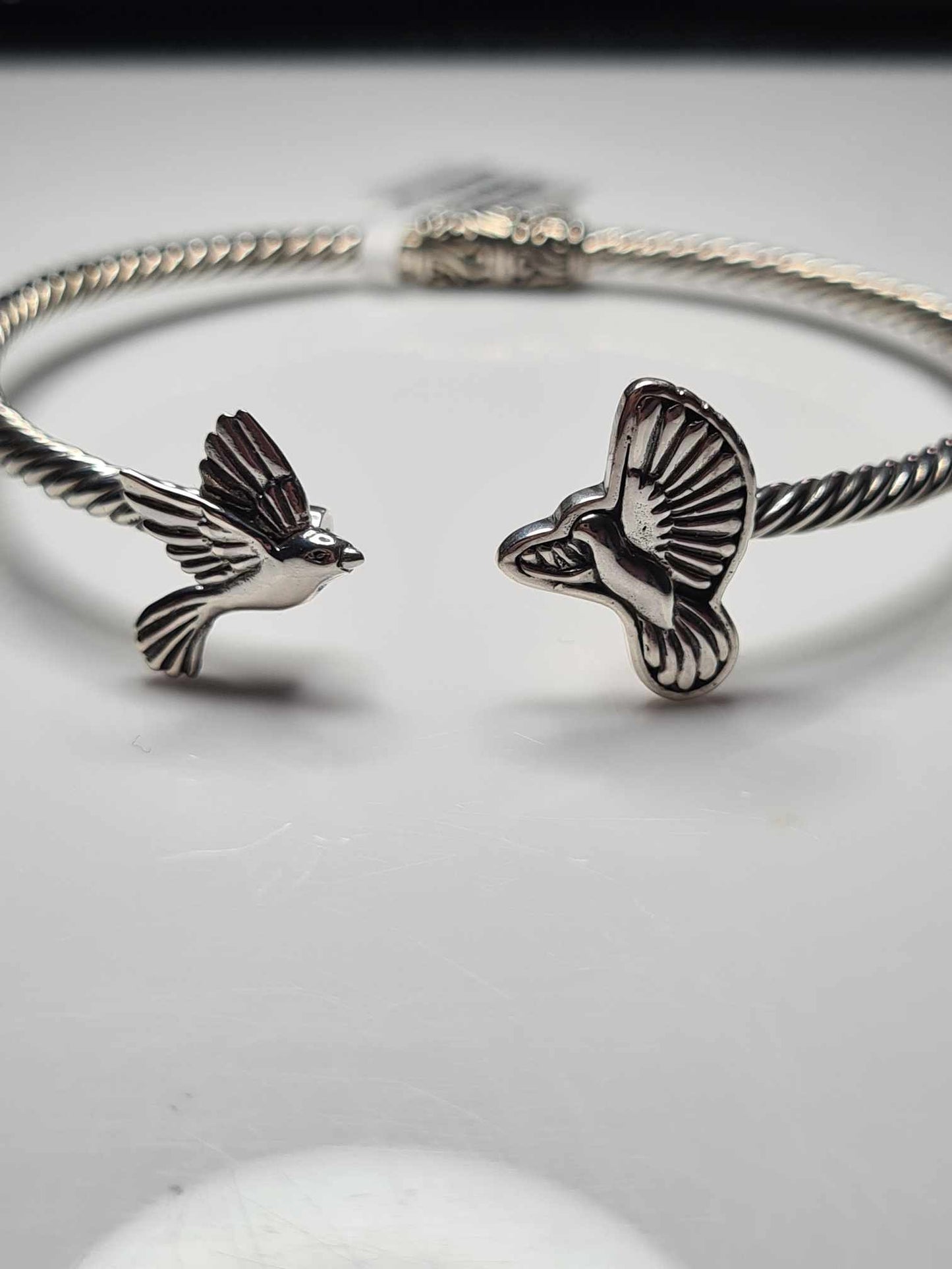 Hand Made Sterling Silver Bird Cuff Bangle Size 7.5inch