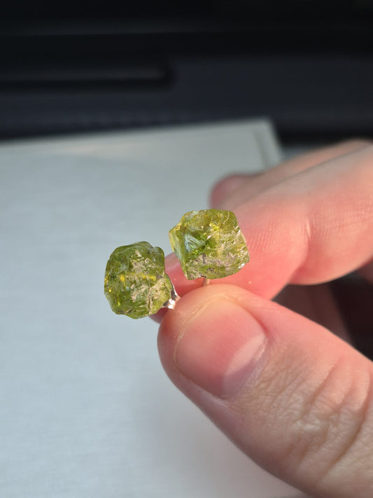 10ct Natural Hebei Peridot Earrings in 925 Sterling Silver