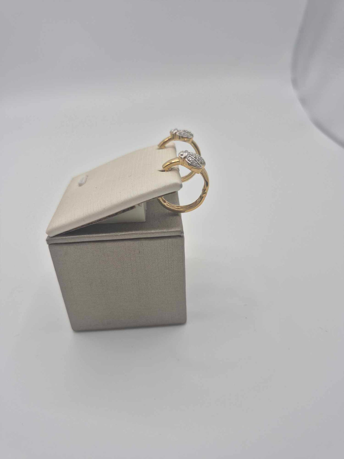 Small Moissanite Lady Bug Hoop Earring in 18K Gold Overlay 925 Sterling Silver