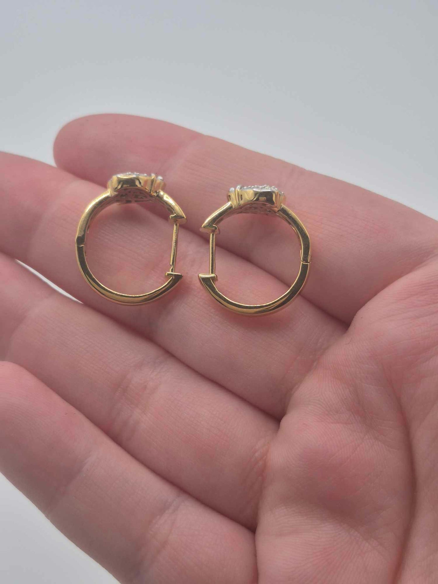 Small Moissanite Lady Bug Hoop Earring in 18K Gold Overlay 925 Sterling Silver