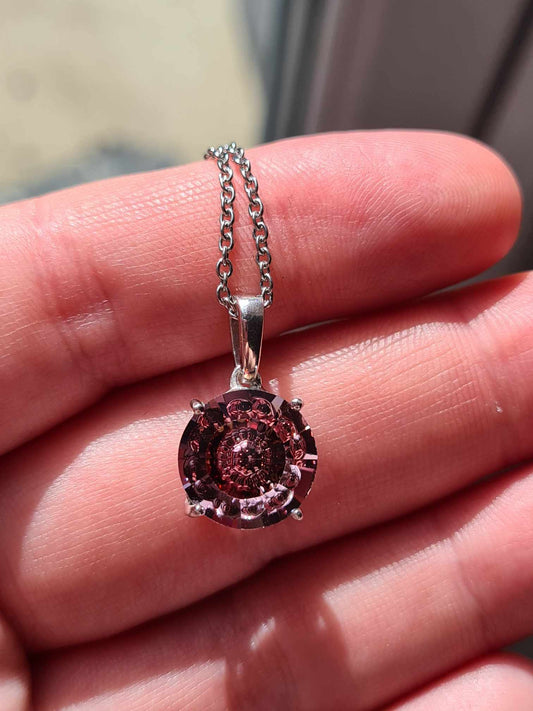 4.700ct. Pink Swarovski Pendant 925 Sterling Silver with platinum overlay