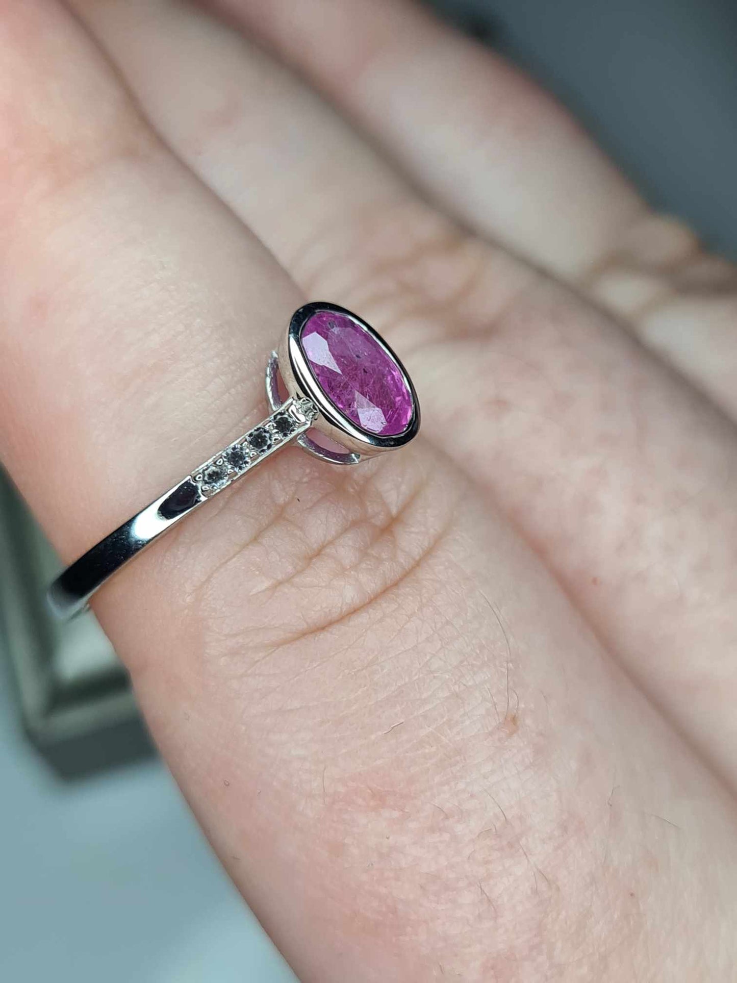 1.22ct Sapphire Natural Zircon Ring in Platinum Overlay 925 Sterling Silver SIZES L,O