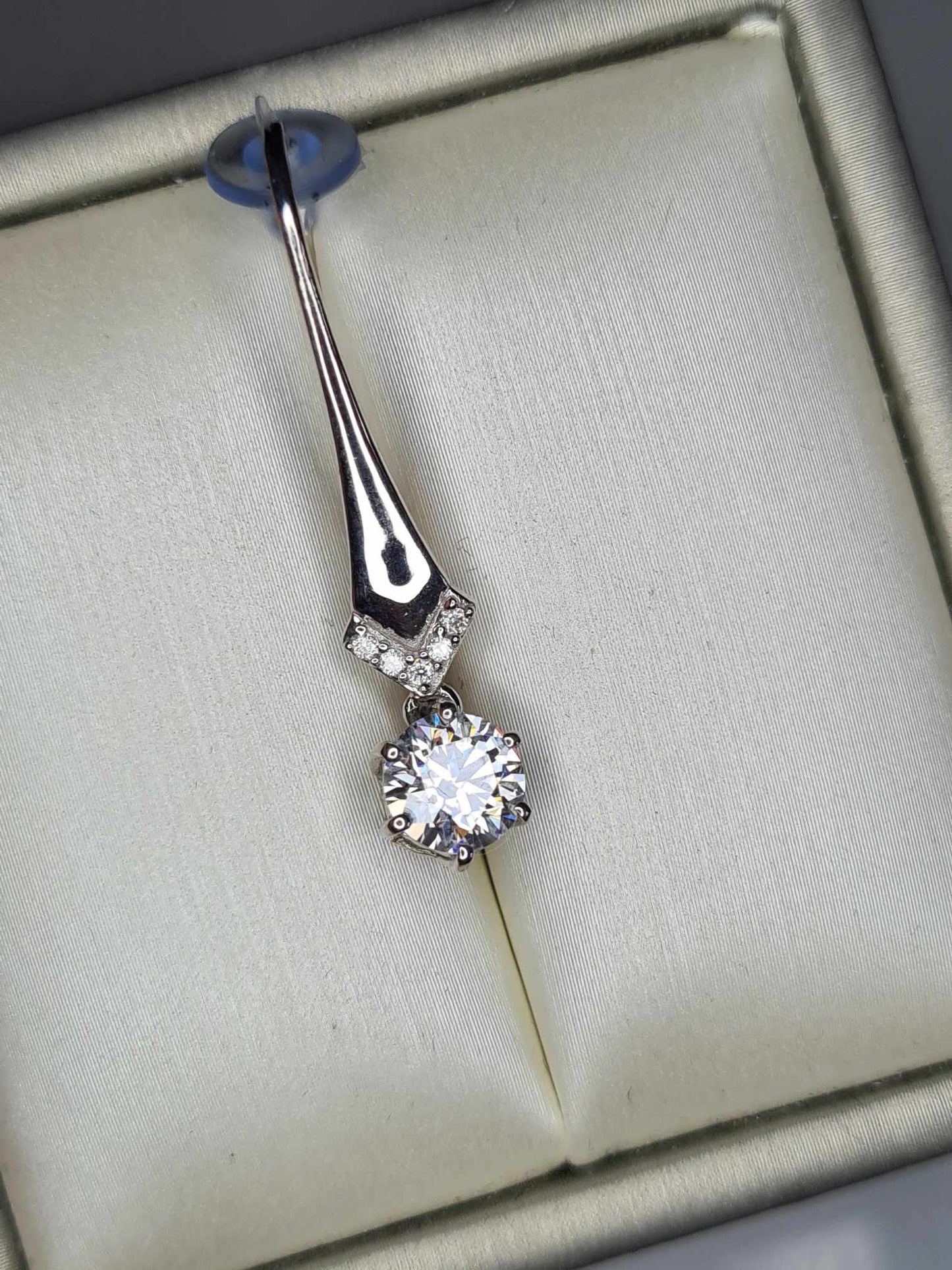 1.52ct Moissanite Drop Earrings in Rhodium Overlay 925 Sterling Silver