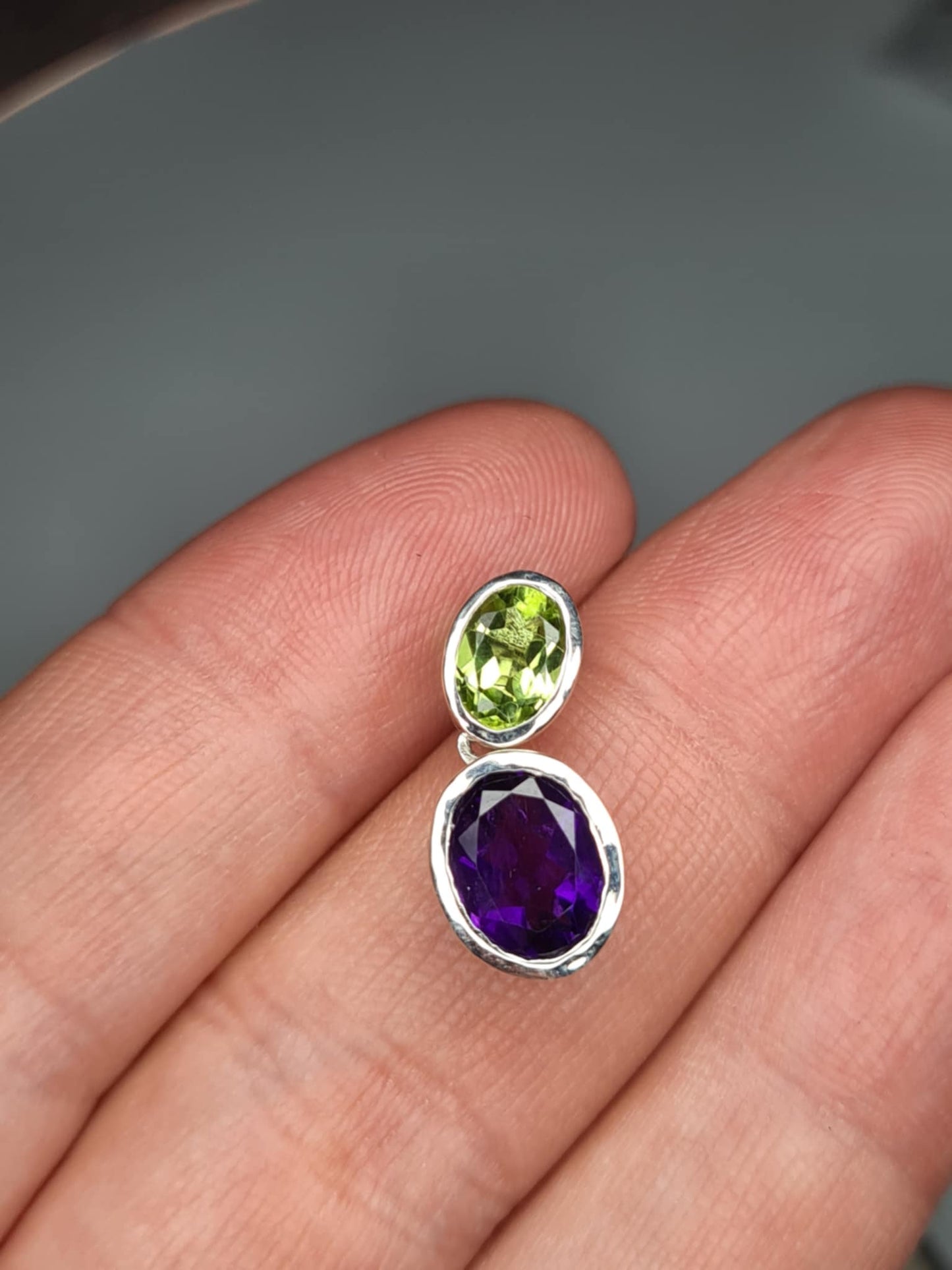 5.60ct African Amethyst & Peridot Drop Earrings 925 Sterling Silver