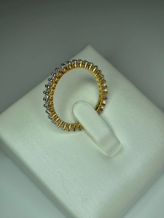 1.16 Moissanite Eternity Ring in 18K Gold Plated 925 Sterling Silver SIZES R,S