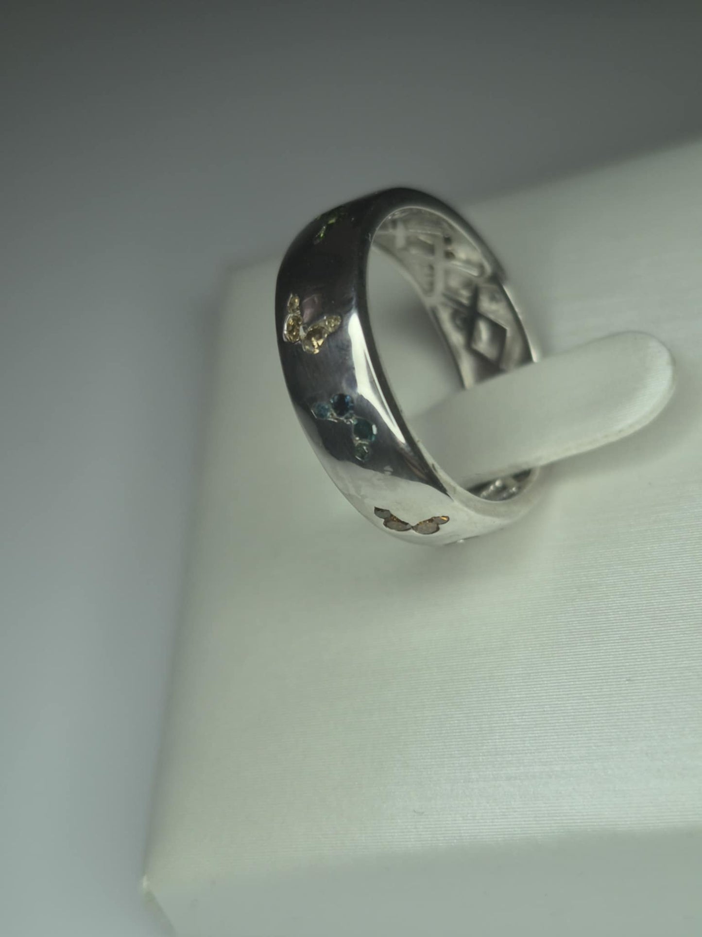 0.50ct Multi Diamond Band Butterfly Ring in Platinum Overlay 925 Sterling Silver SIZE O