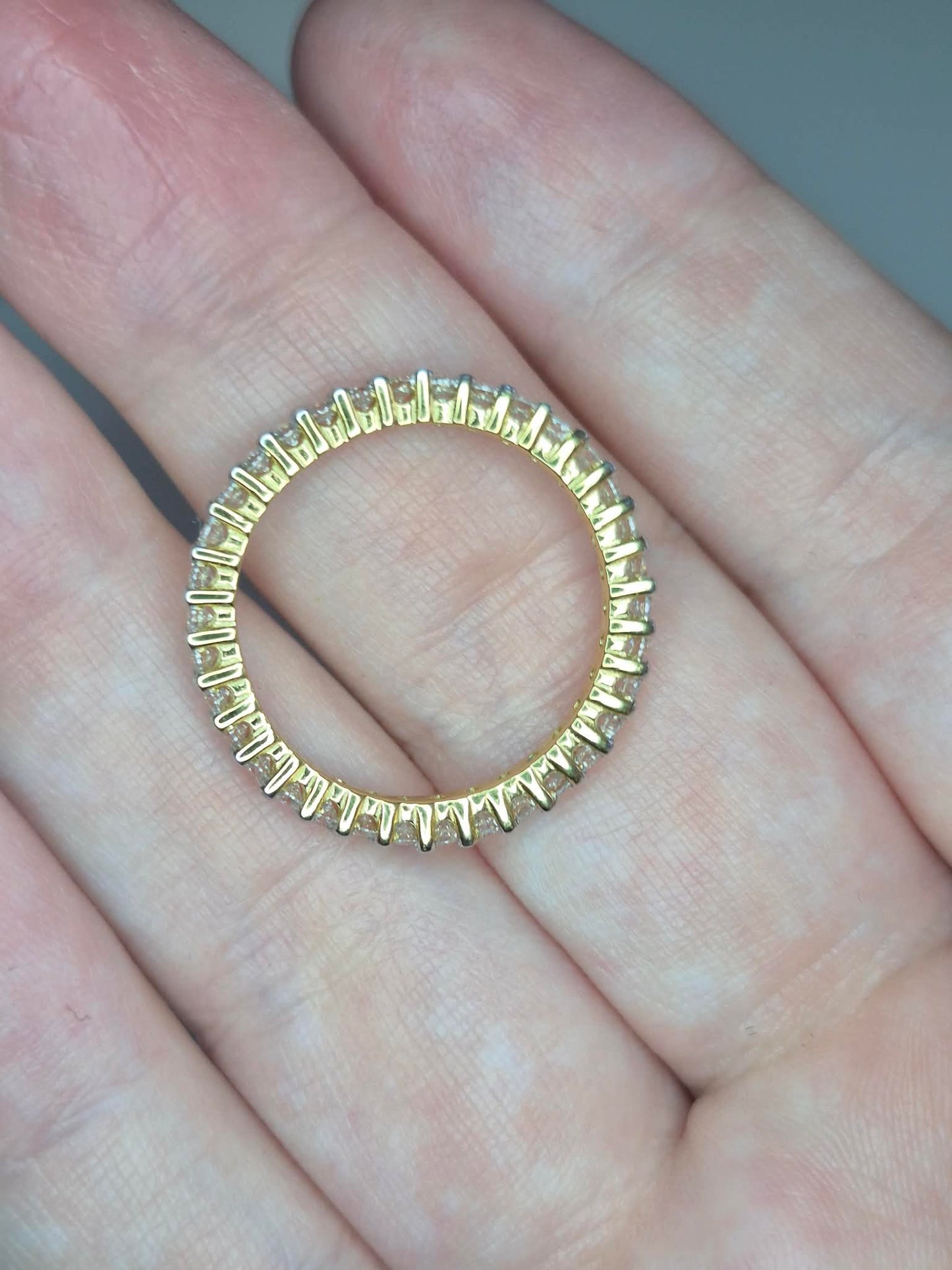 1.16 Moissanite Eternity Ring in 18K Gold Plated 925 Sterling Silver SIZES R,S