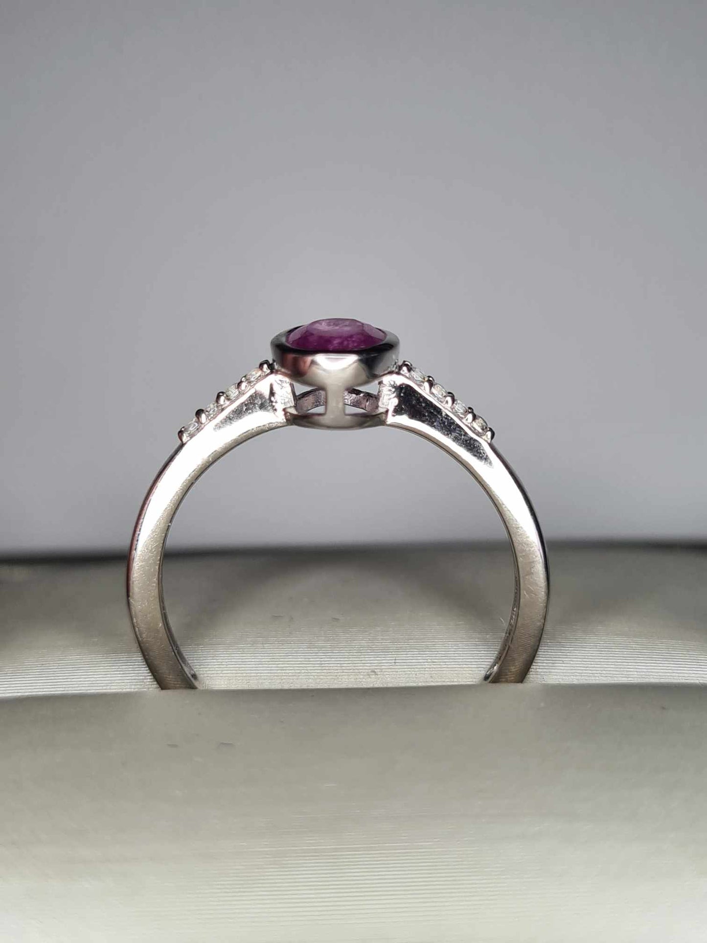 1.22ct Sapphire Natural Zircon Ring in Platinum Overlay 925 Sterling Silver SIZES L,O