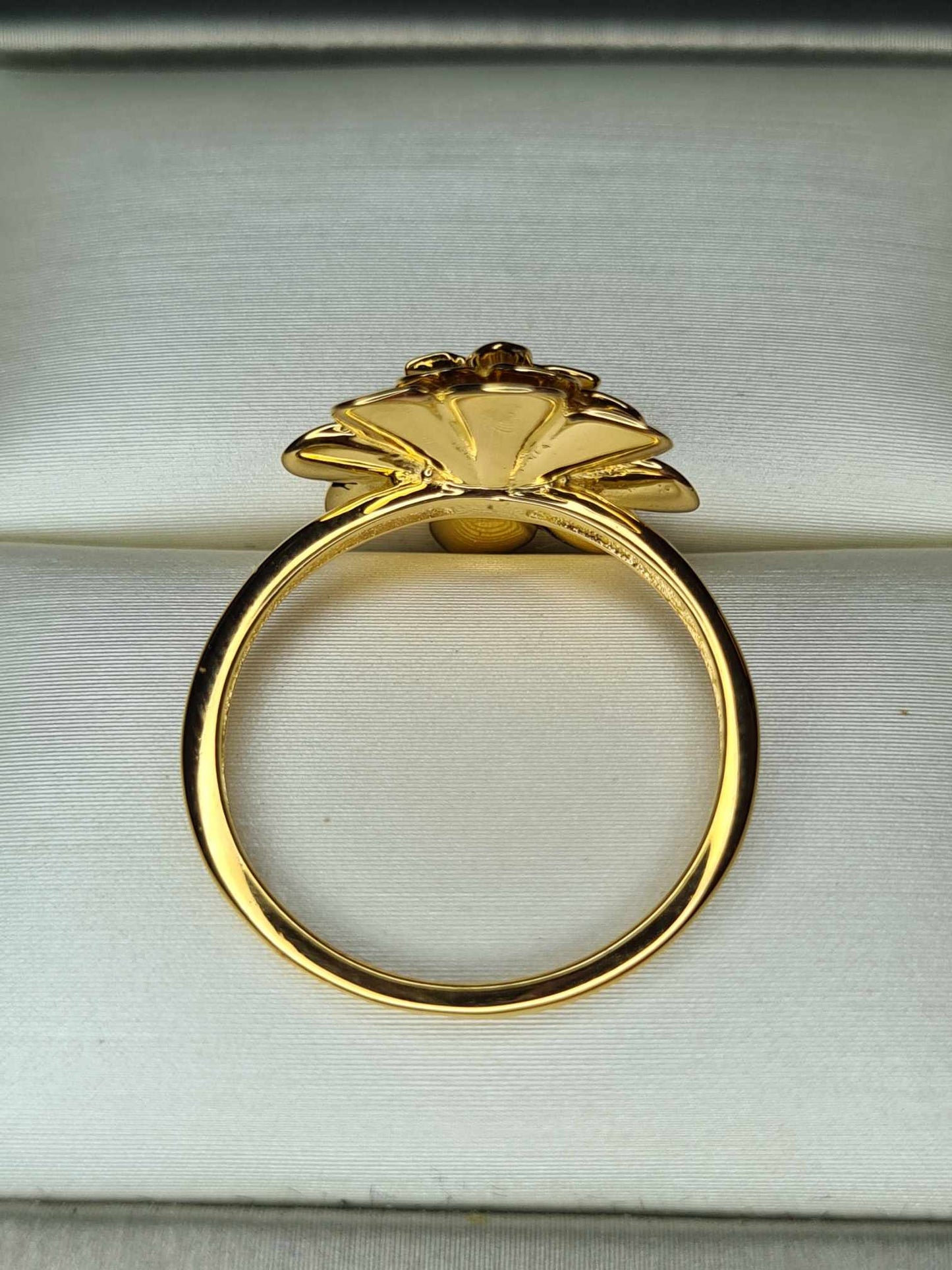 Floral 18K Yellow Gold 925 Sterling Silver Ring SIZES N,O