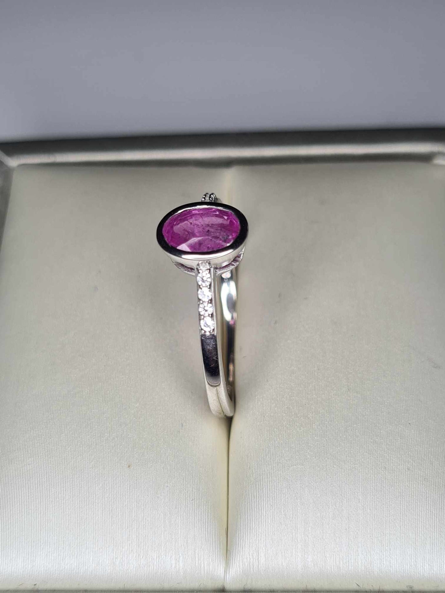 1.22ct Sapphire Natural Zircon Ring in Platinum Overlay 925 Sterling Silver SIZES L,O