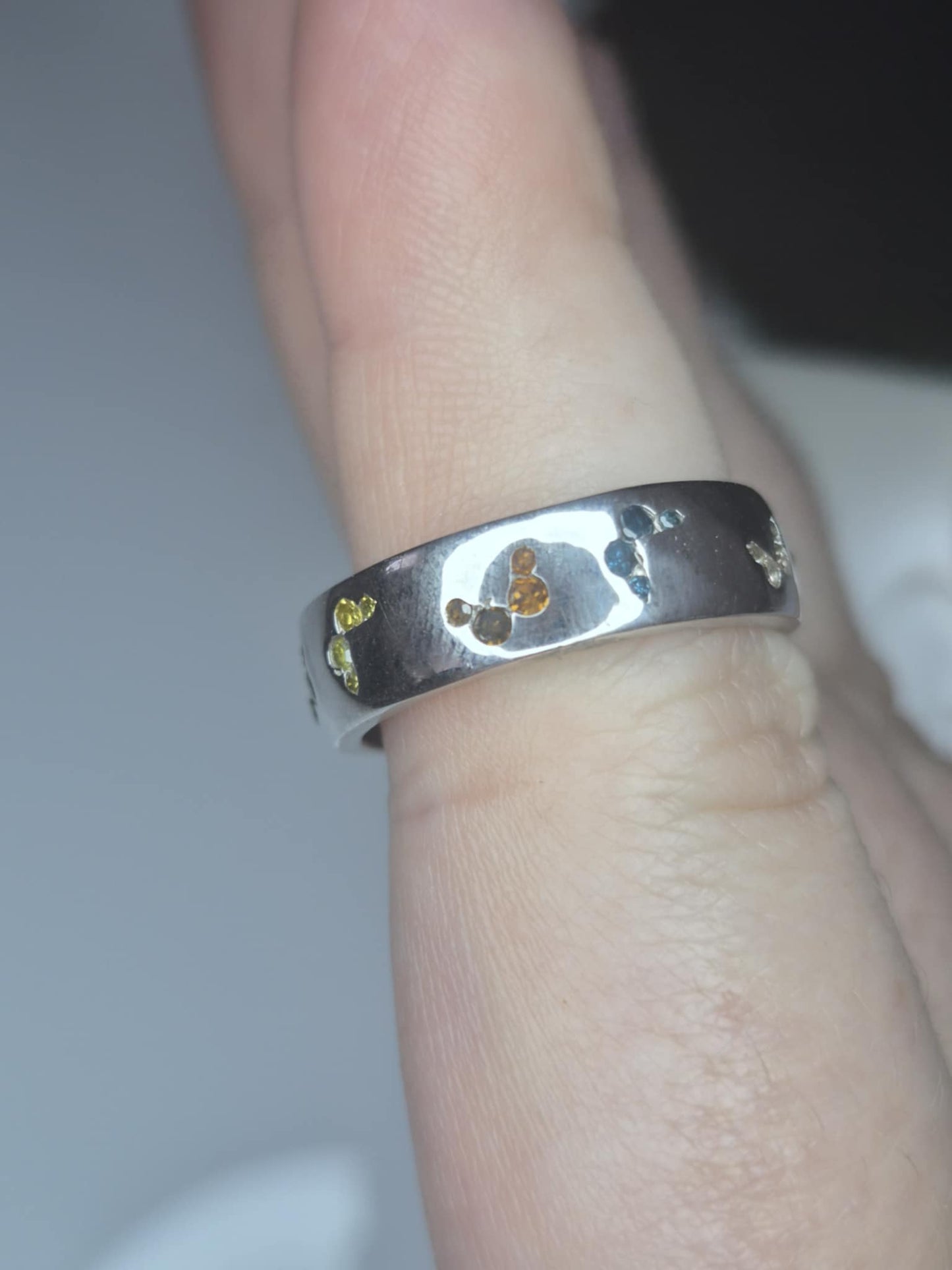 0.50ct Multi Diamond Band Butterfly Ring in Platinum Overlay 925 Sterling Silver SIZE O