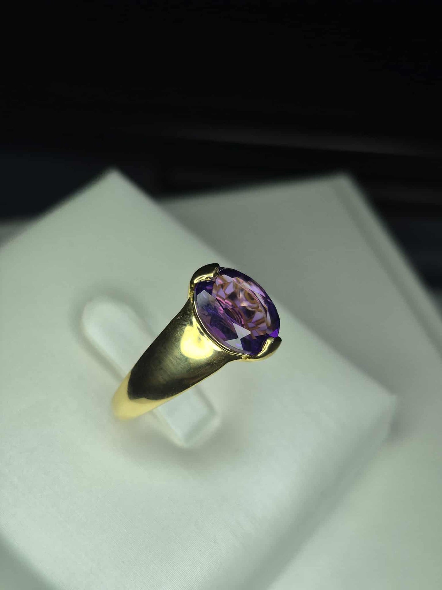 2.510ct AAA African Amethyst Solitaire Ring in 14K Gold 925 Sterling Silver SIZE M