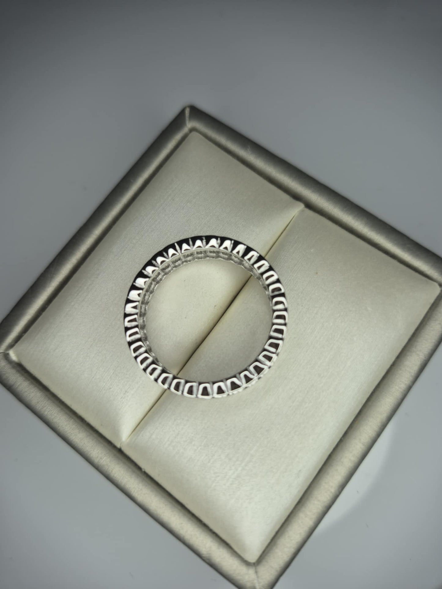 2ct Moissanite Eternity Ring in Rhodium 925 Sterling Silver SIZE T