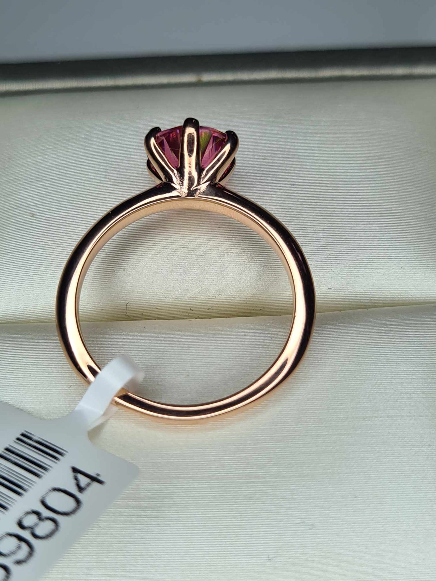 1.50 Ct. Pink Moissanite Solitaire Ring in 18K Rose Gold 925 sterling silver