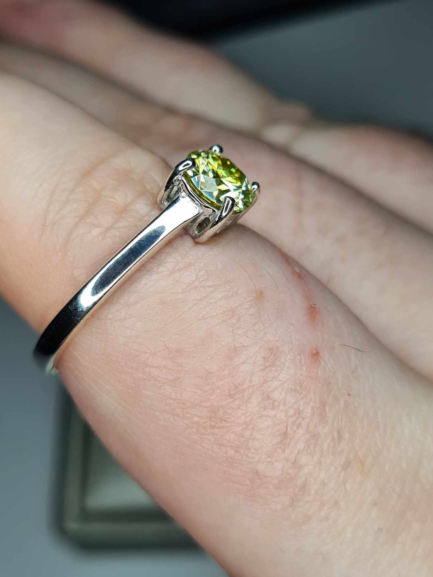 1ct Cannery Yellow Moissanite Solitaire Ring 925 Sterling Silver SIZES M,Q,S