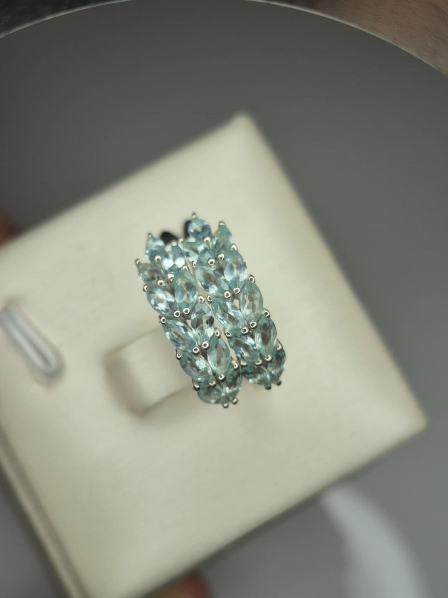 2ct Lagoon Apatite Small Hoop Earrings in Rhodium Overlay 925 Sterling Silver