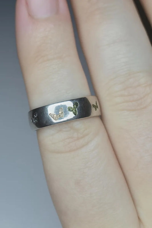 0.50ct Multi Diamond Band Butterfly Ring in Platinum Overlay 925 Sterling Silver SIZE O