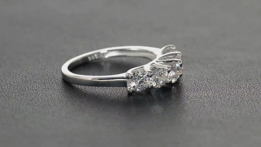 Swarovski Zirconia 5 Stone Ring 925 Sterling Silver SIZE O