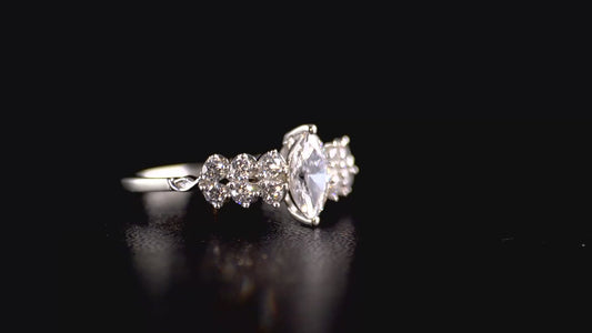 Swarovski Zirconia Marquise Cut Cluster Ring SIZES L, M, P, R, S , T