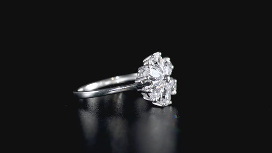 Swarovski Zirconia Flower Ring 925 Sterling Silver SIZES M,T