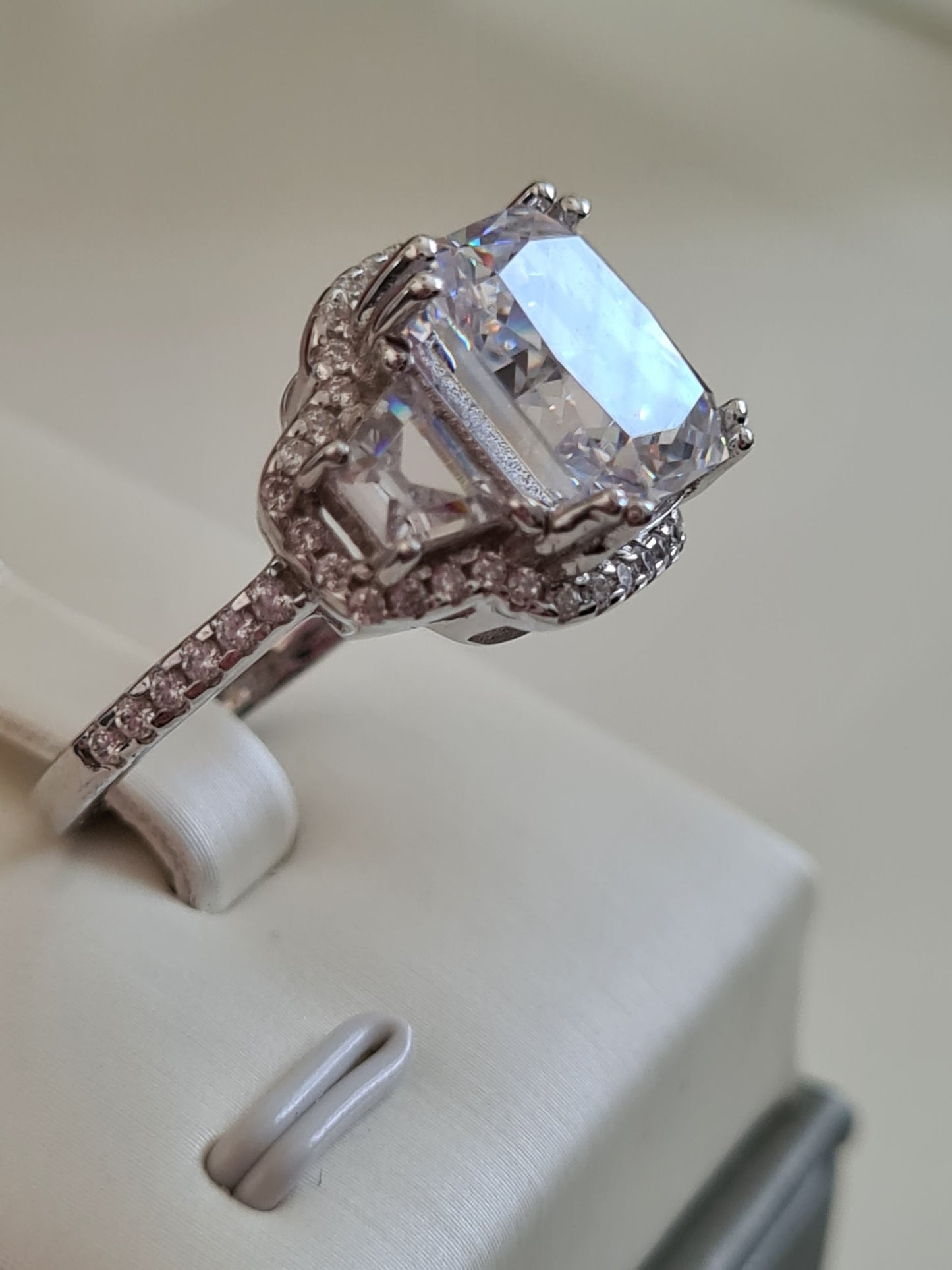 7.80 Ct Simulated Diamond Ring 925 Sterling Silver SIZE L