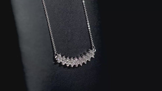 Swarovski Zirconia Cluster Necklace 925 Sterling Silver