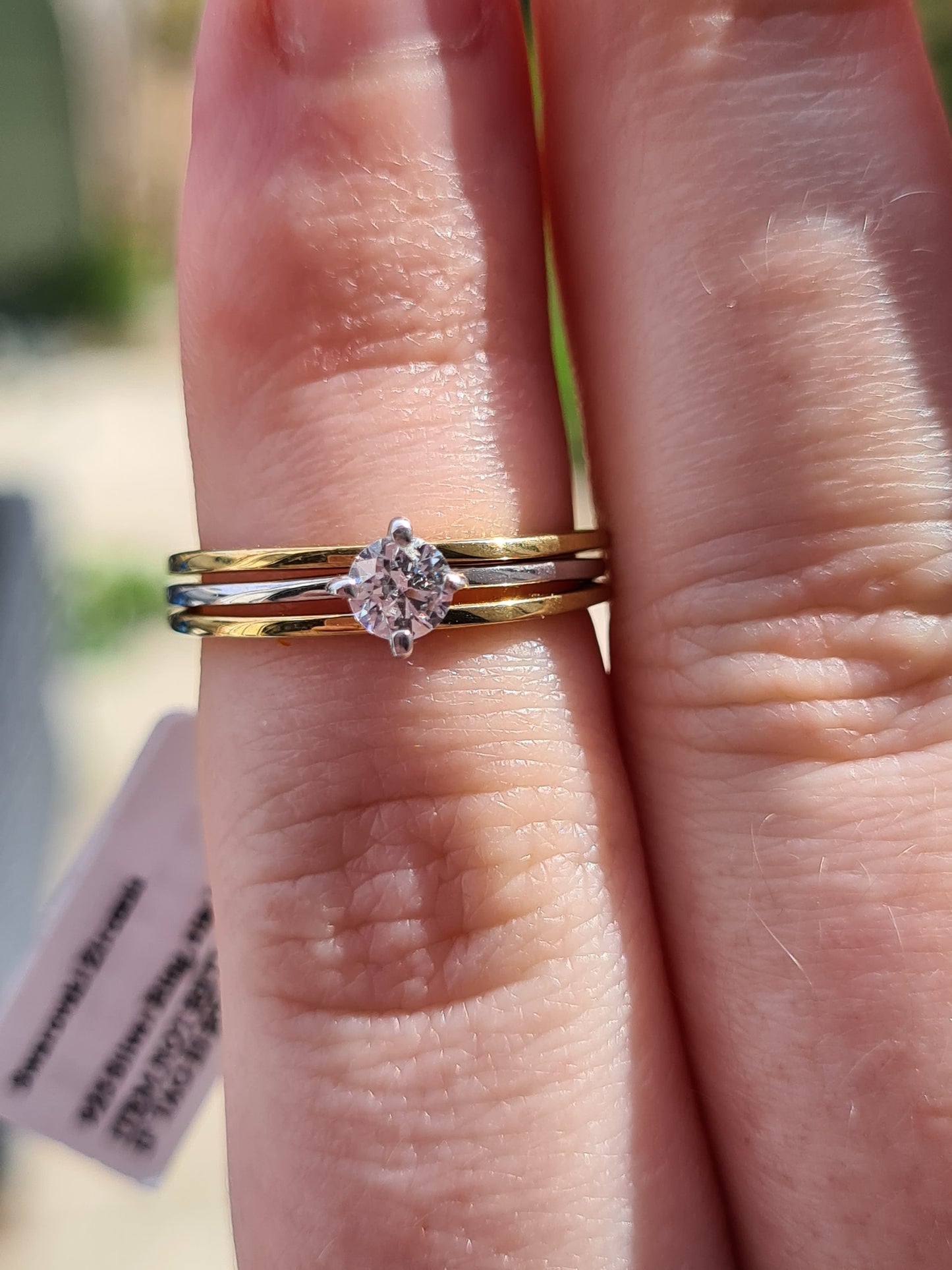 Swarovski Zirconia Removable Ring Sterling Silver SIZE K