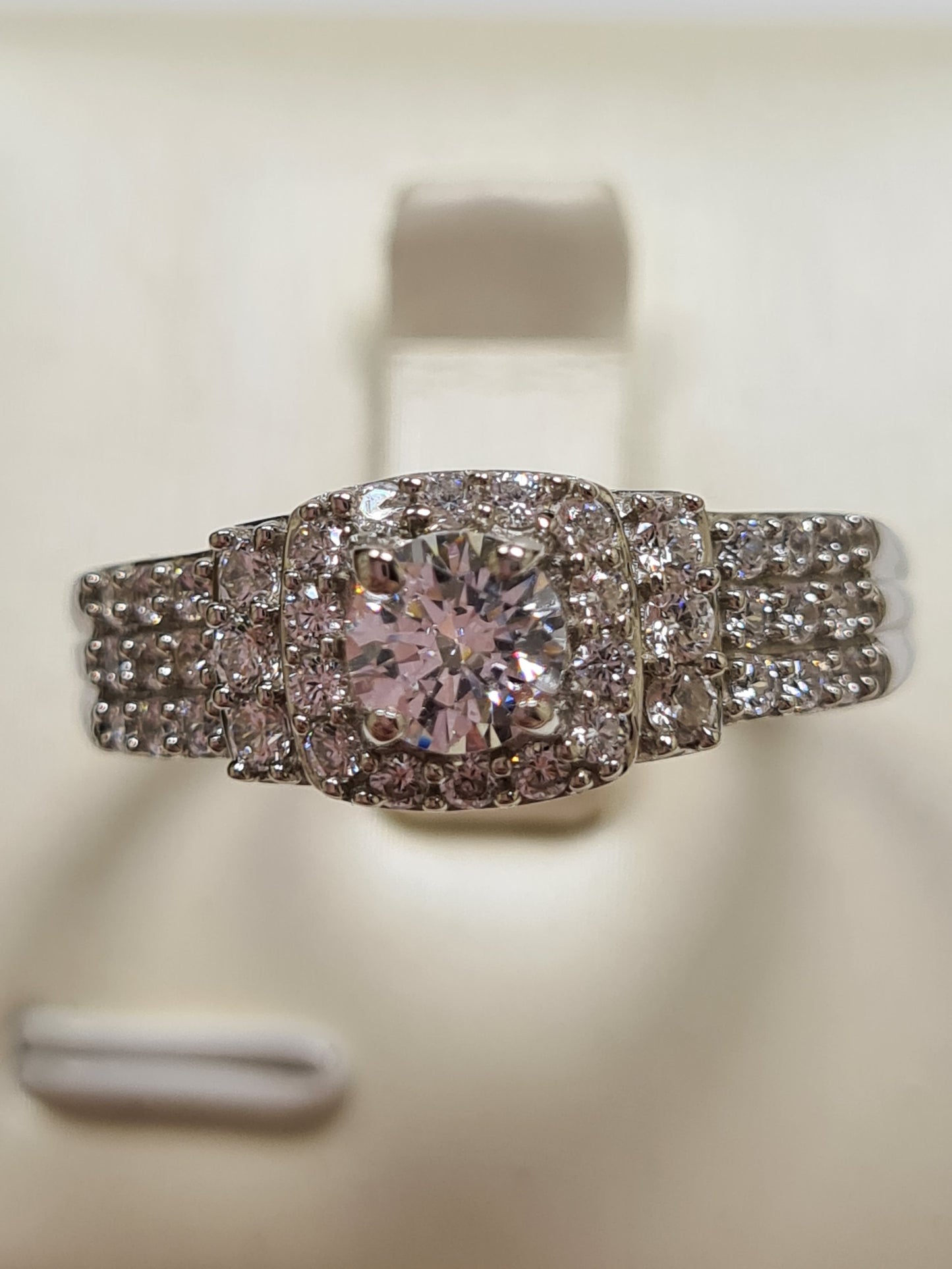 Swarovski Zirconia Cluster Engagement Style Ring SIZE P