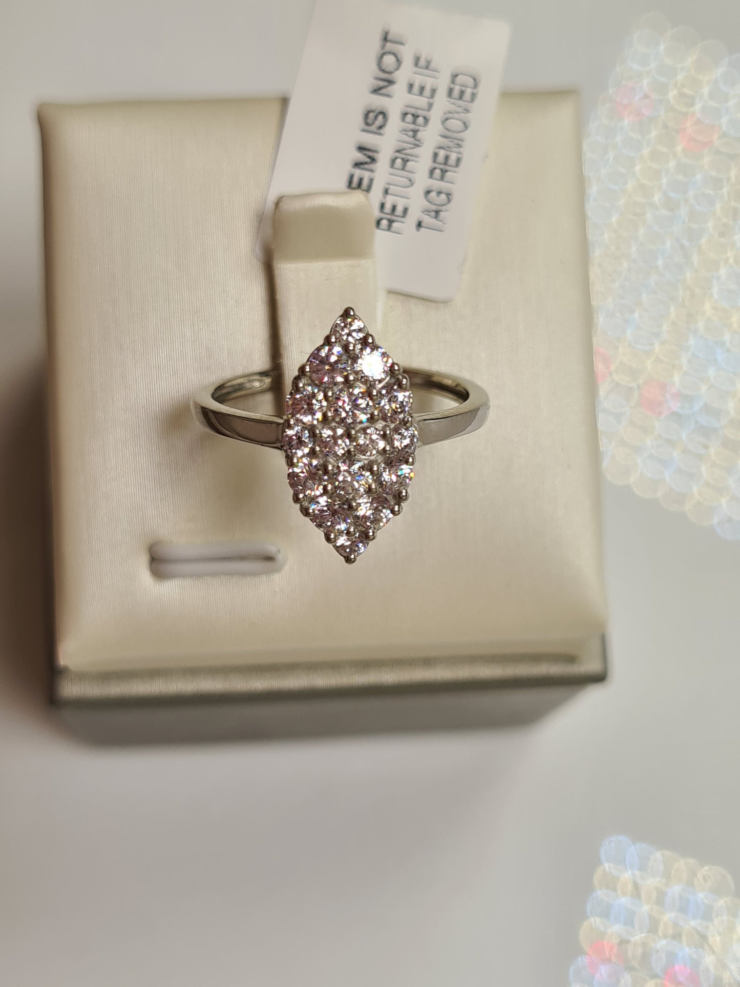 Swarovski Zirconia Cluster Marquise Ring SIZES M, N