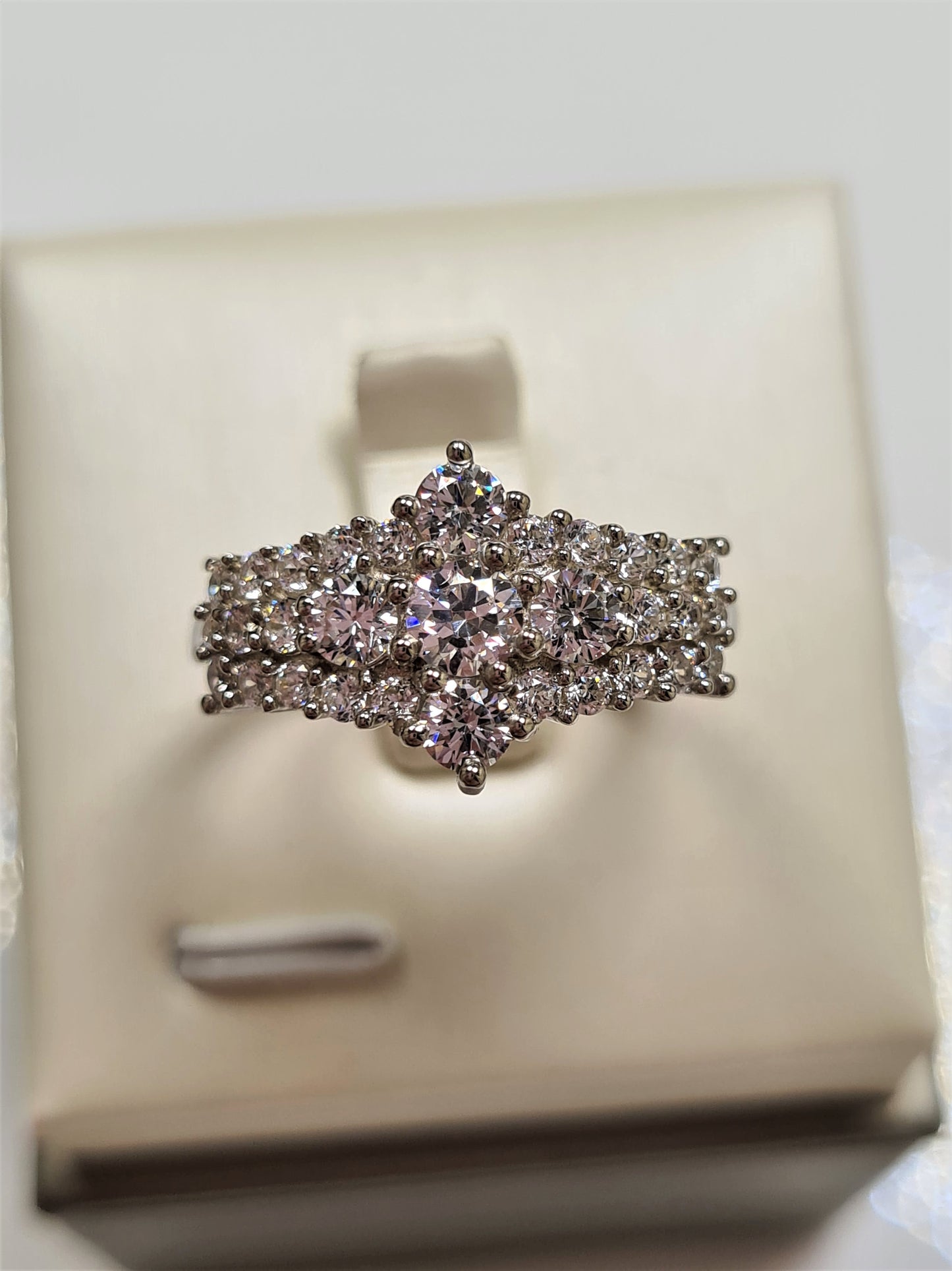 Swarovski Zirconia Crown Ring Sterling Silver SIZES K, Q