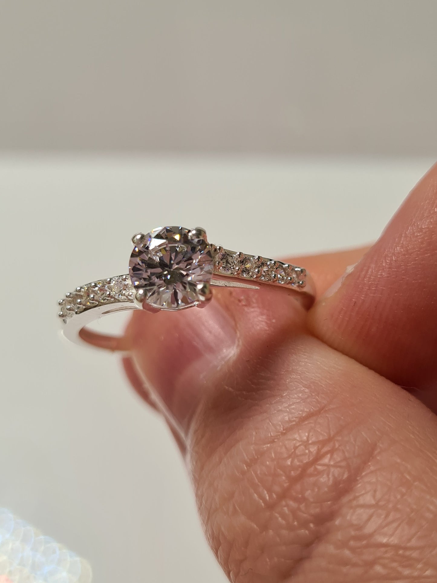 Swarovski Zirconia Bypass Ring Sterling Silver SIZES J,Q,T